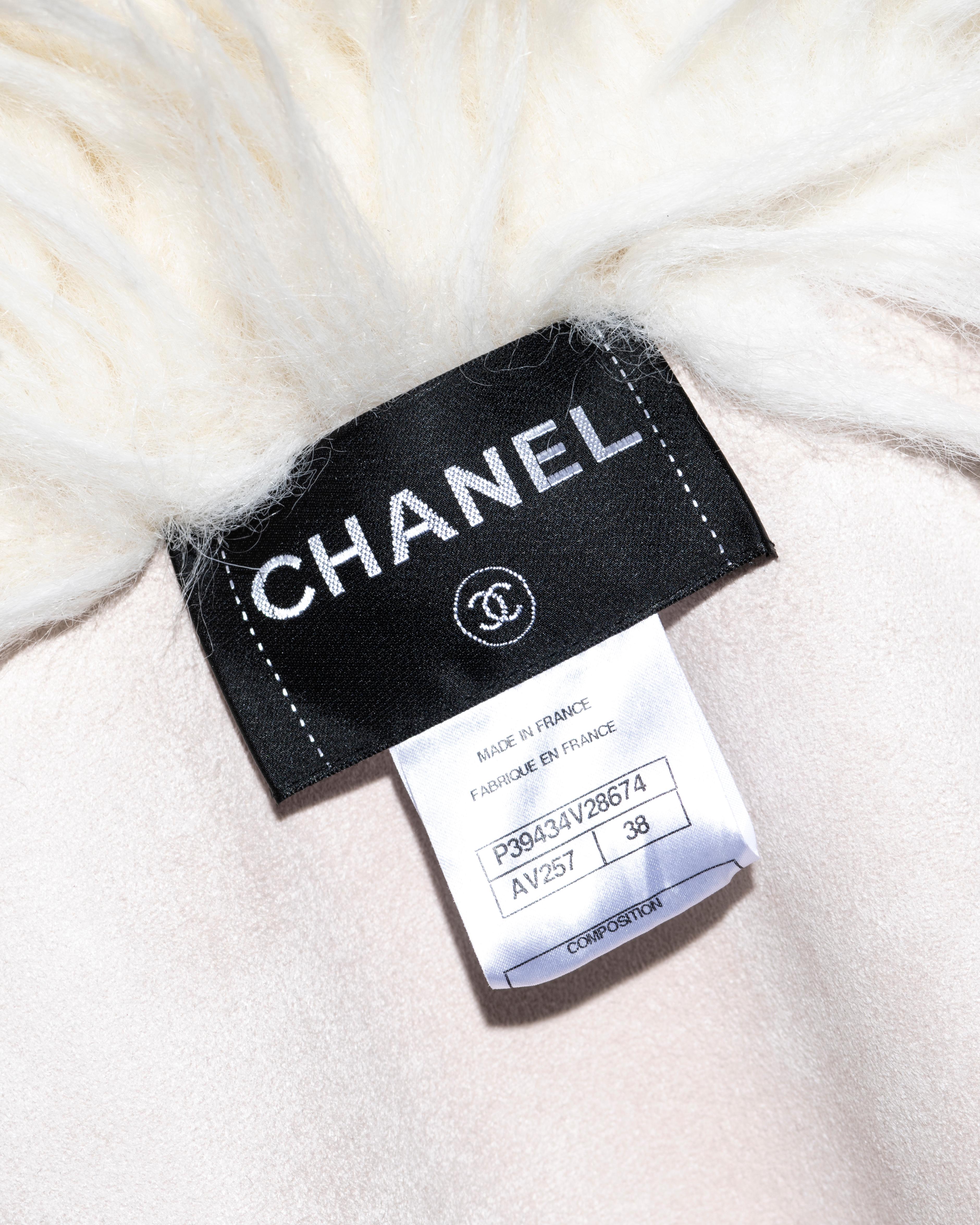 Chanel by Karl Lagerfeld cream full-length fantasy faux fur coat, fw 2010 3