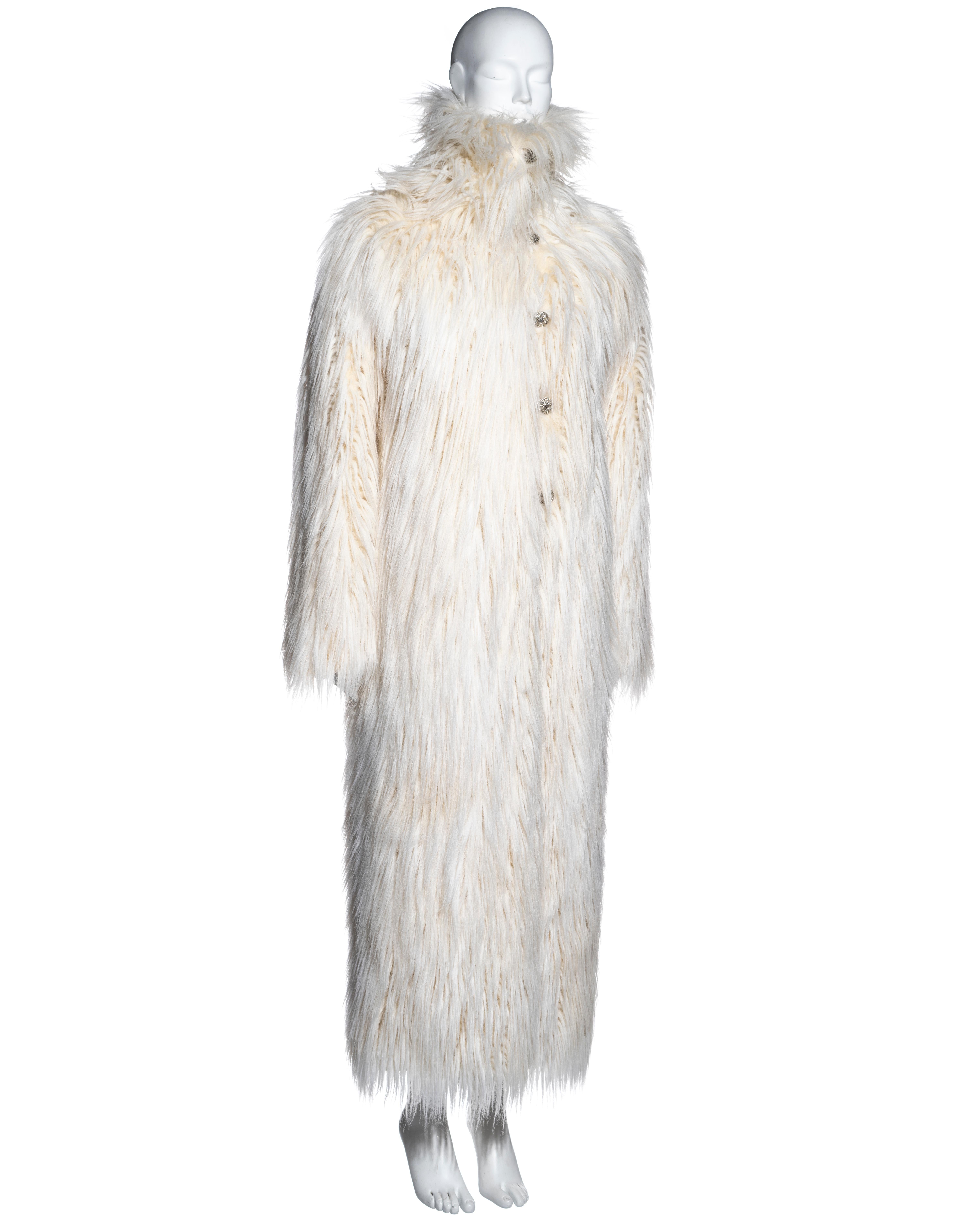 karl lagerfeld multicolor faux fur coat