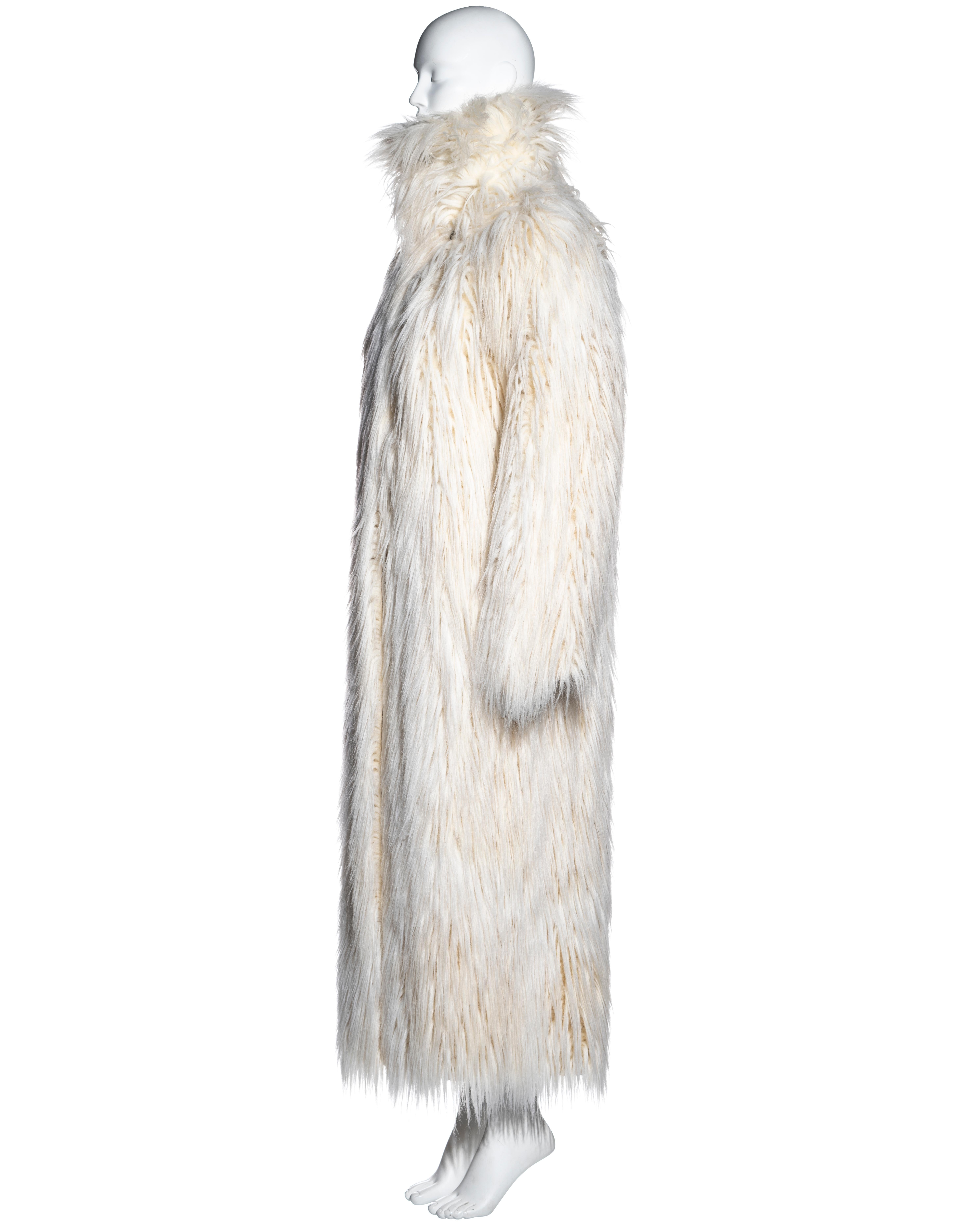 Women's Chanel by Karl Lagerfeld cream full-length fantasy faux fur coat, fw 2010