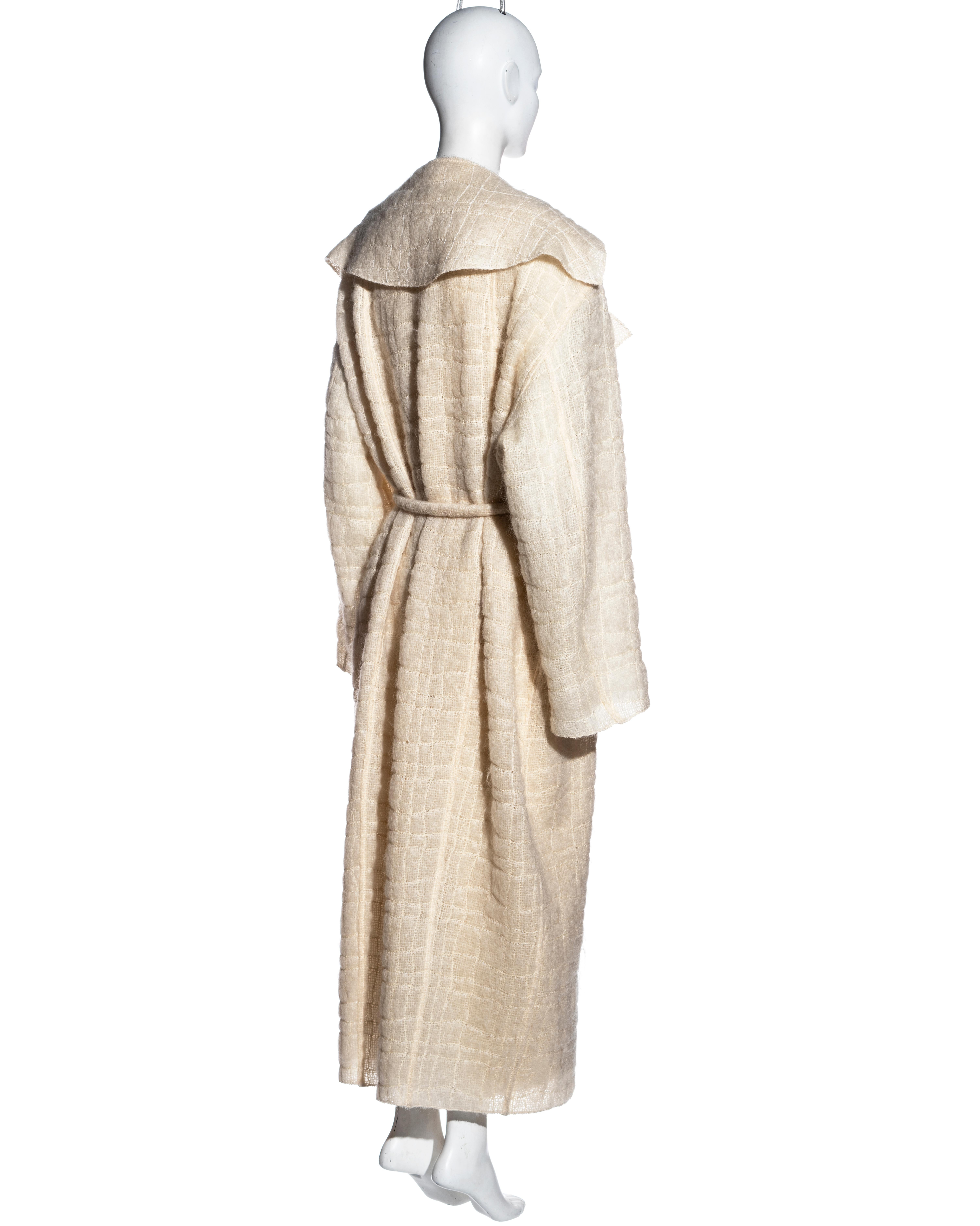 Chanel by Karl Lagerfeld cream mohair wool coat and dress ensemble, fw 1998 For Sale 3