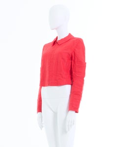 Chanel by Karl Lagerfeld Cruise 2000 Red quilted nylon jacket