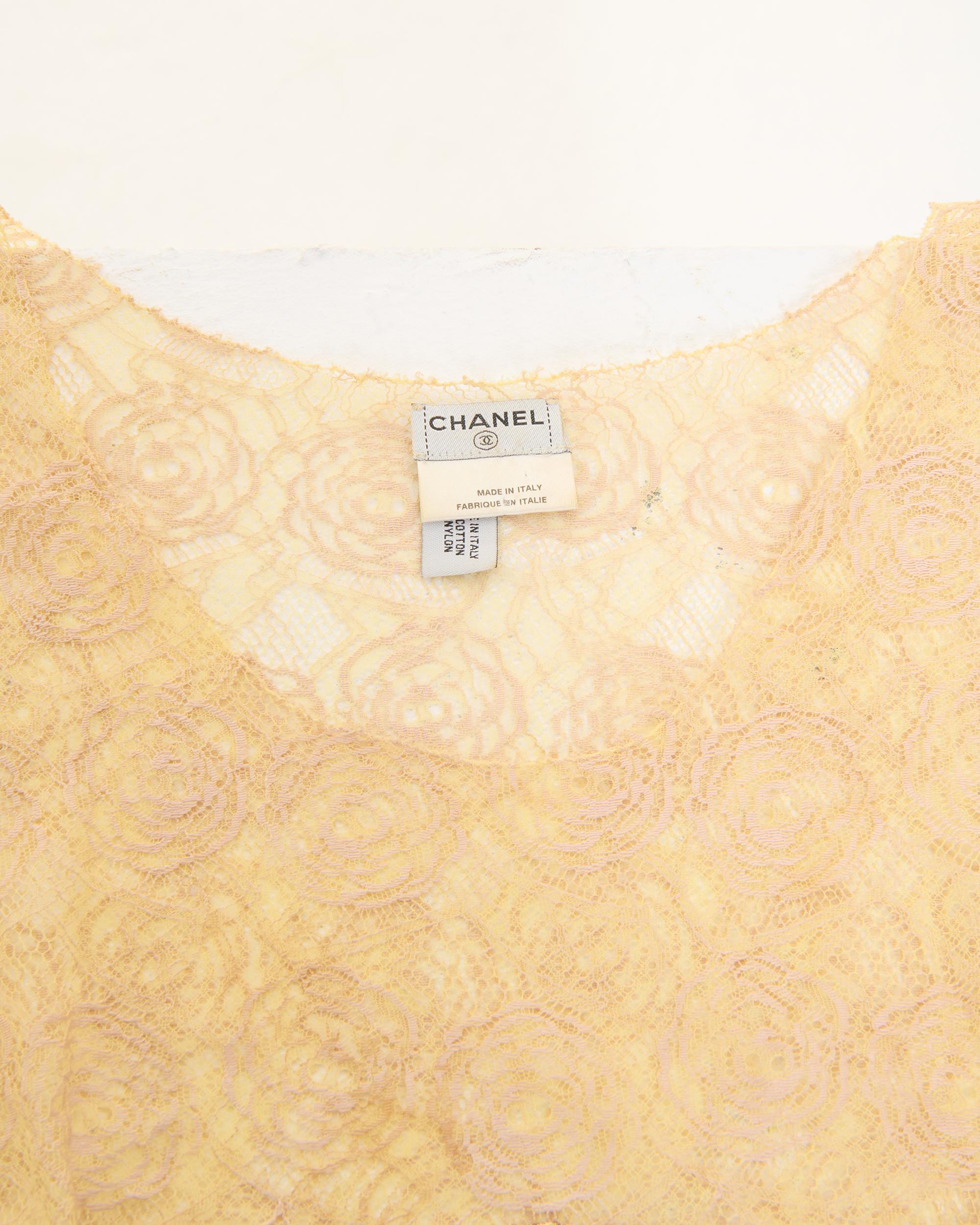 Chanel by Karl Lagerfeld Cruise 2004 Off-White lace embellished top 4
