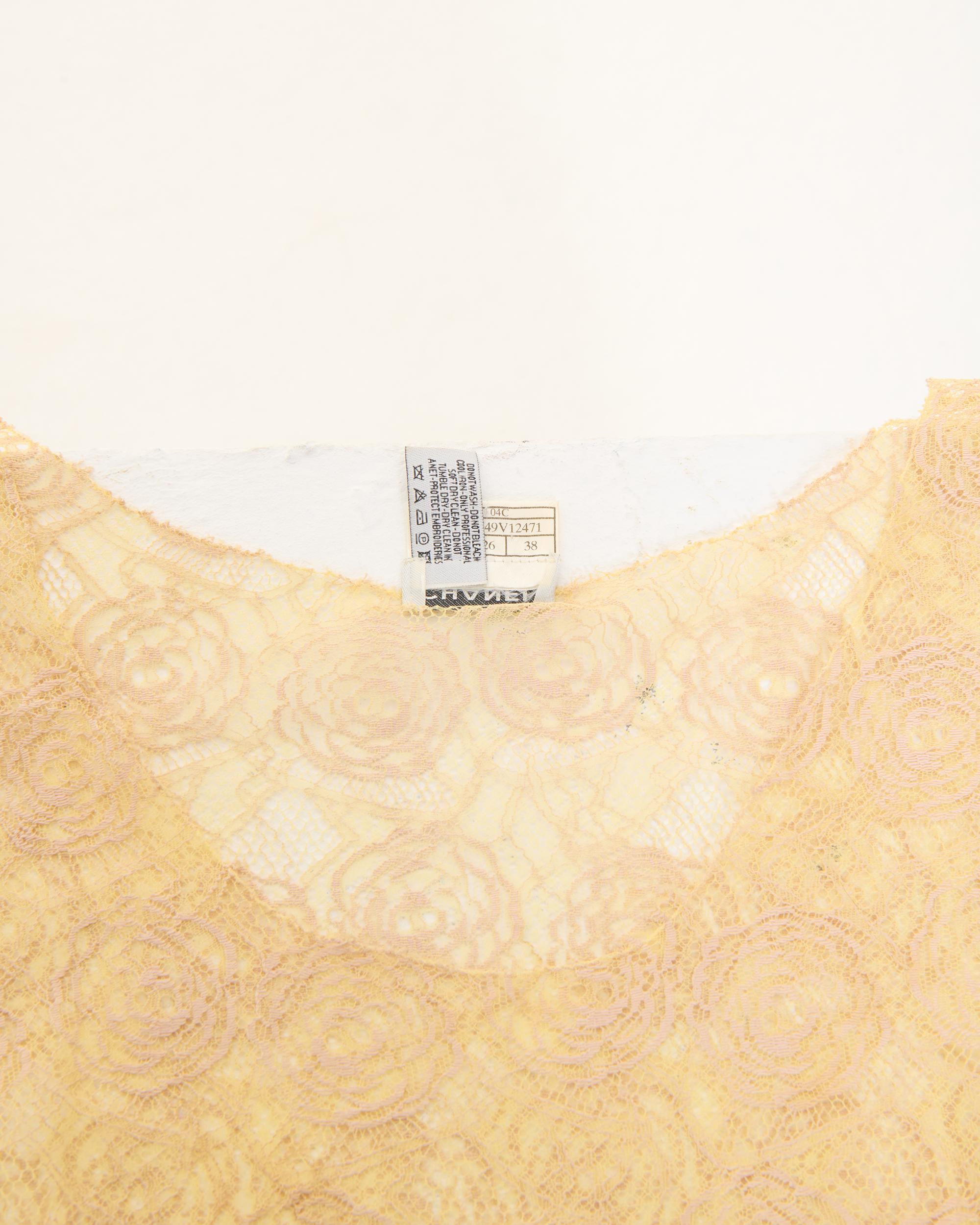 Chanel by Karl Lagerfeld Cruise 2004 Off-White lace embellished top 5