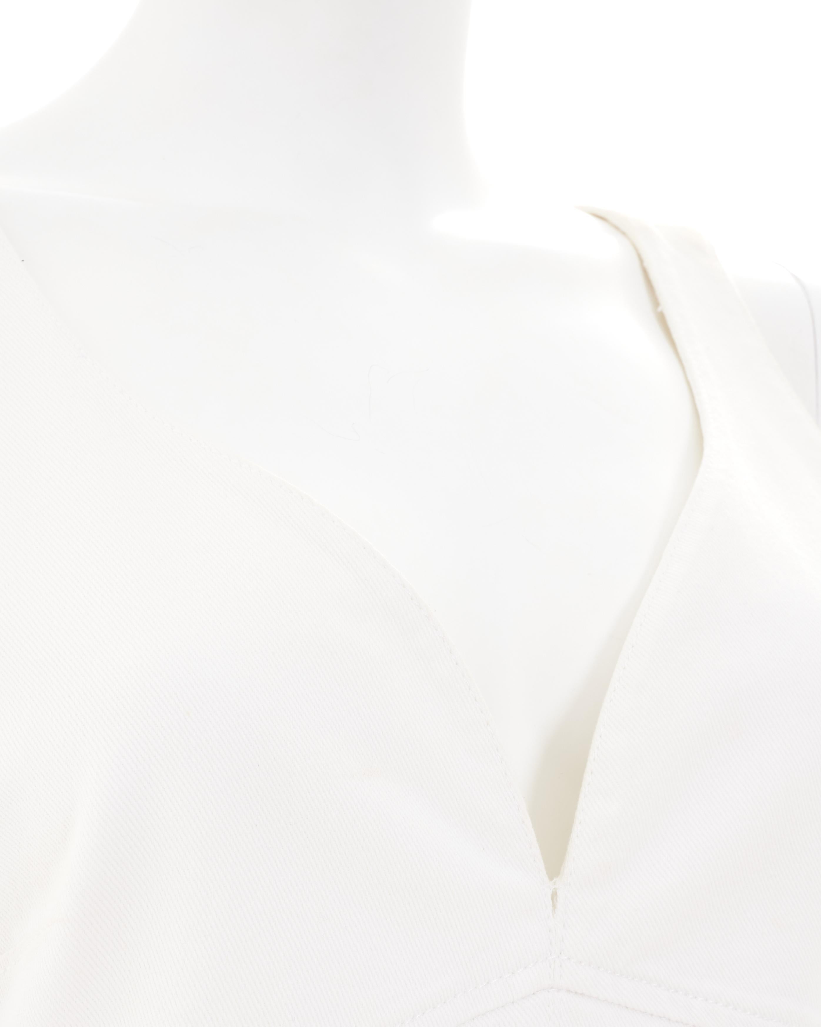 Chanel by Karl Lagerfeld Cruise 2004 White Cotton Sleeveless Midi Dress For Sale 1