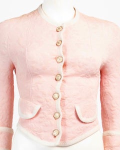 Chanel by Karl Lagerfeld Early 2000s Pink Textured Cropped Jacket