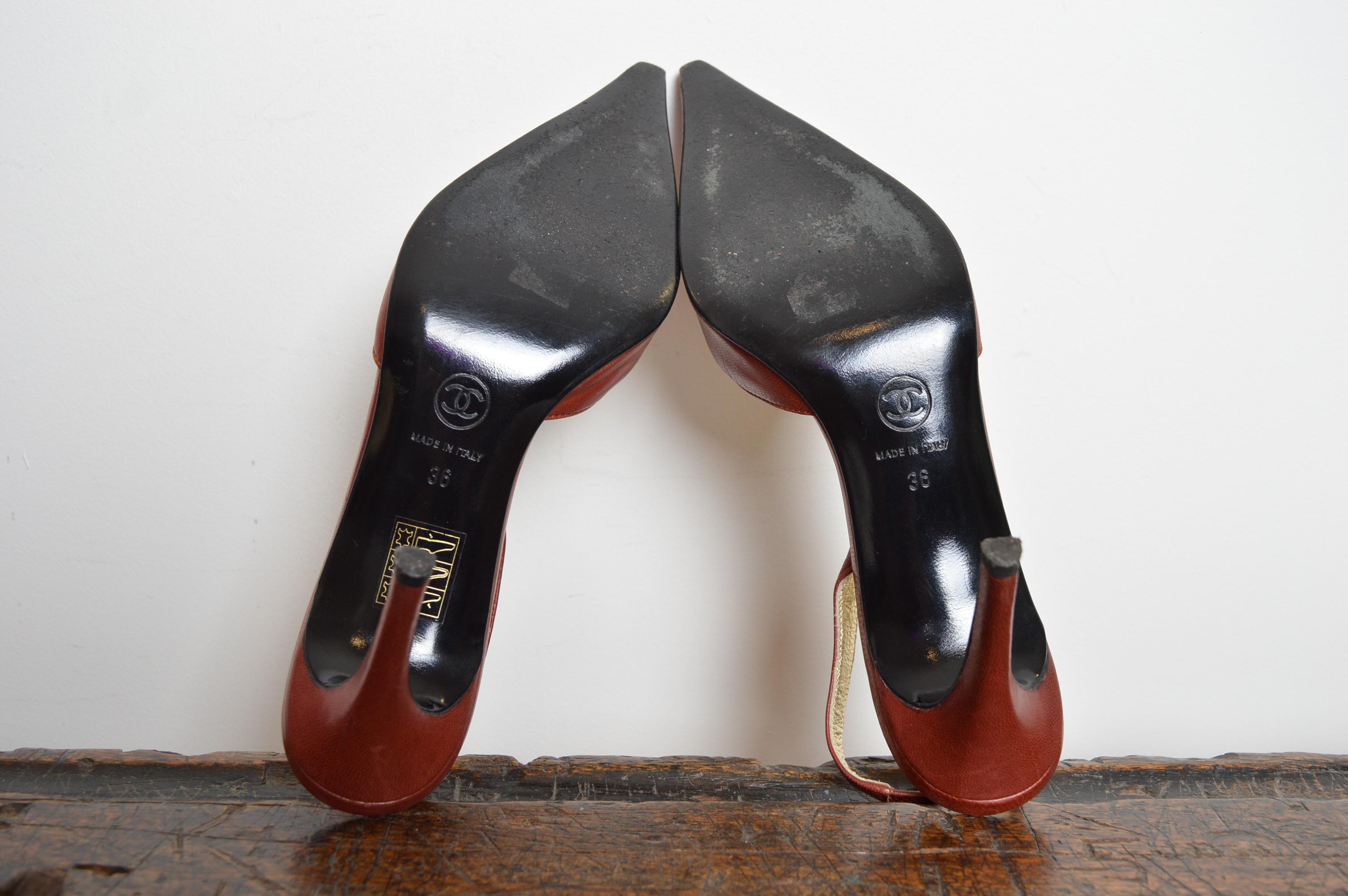 CHANEL by Karl Lagerfeld extremely rare Black Red Motorcycle Pointed Court Shoes For Sale 10