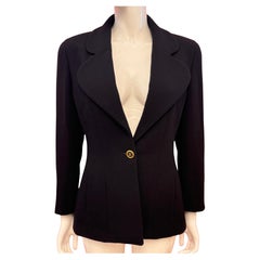 Chanel by Karl Lagerfeld F/W 1994 black jacket logo buttons