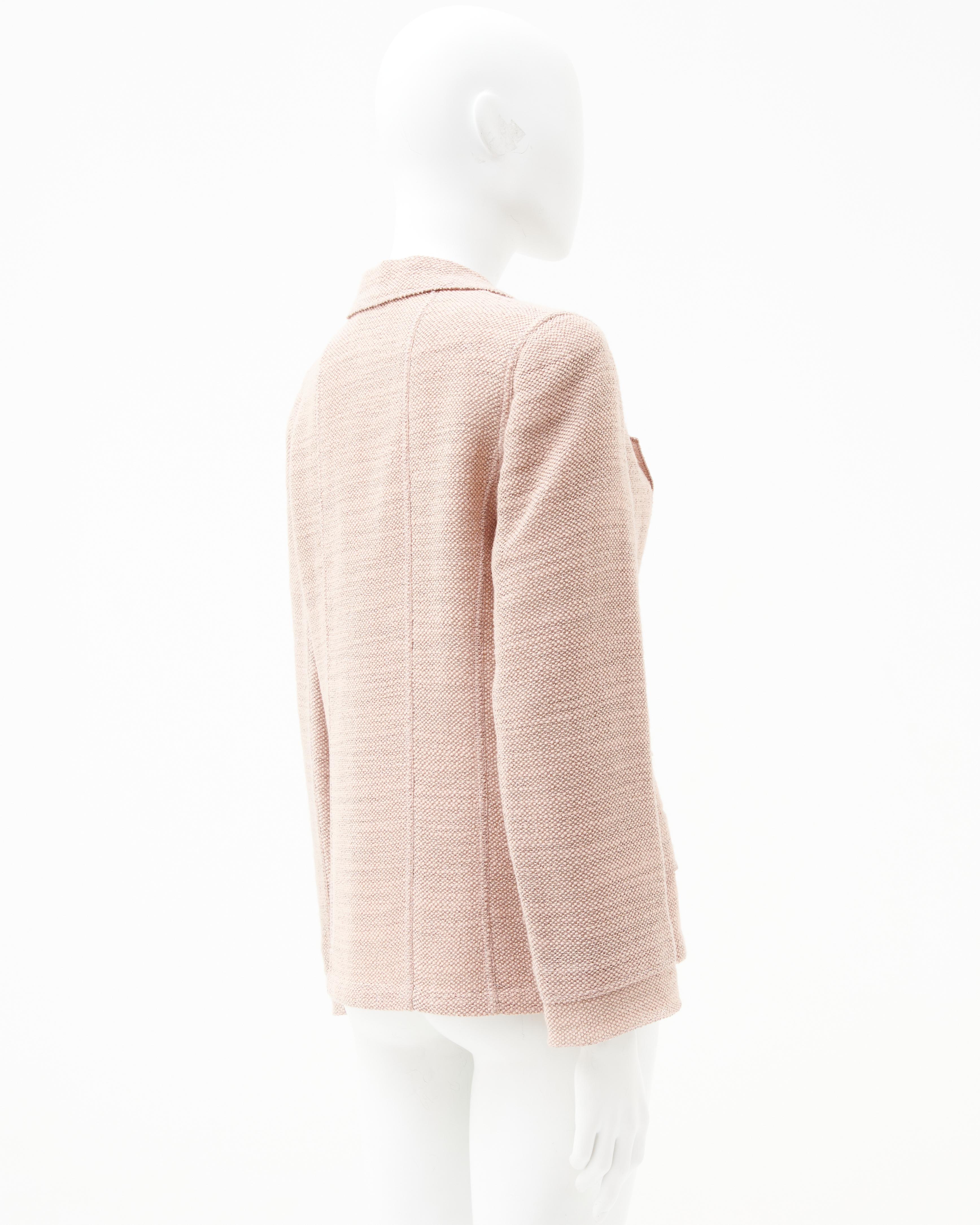 Chanel by Karl Lagerfeld F/W 1999 Couture Pink Multipocket Silk Blazer In Excellent Condition For Sale In Milano, IT