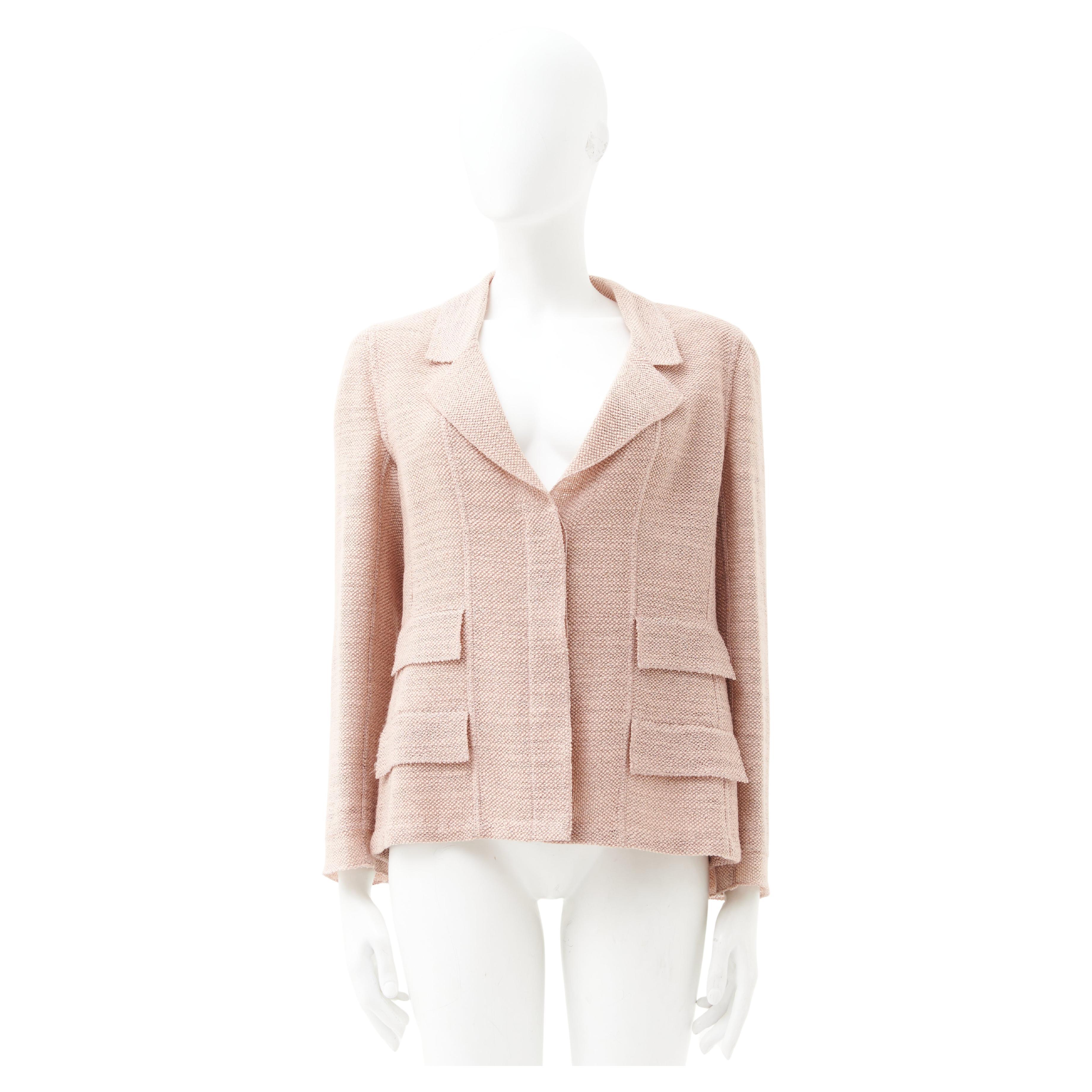 Chanel by Karl Lagerfeld F/W 1999 Couture Pink Multipocket Silk Blazer For Sale