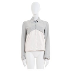 Chanel by Karl Lagerfeld F/W 2001 Dove gray and white zip-up sport jacket 
