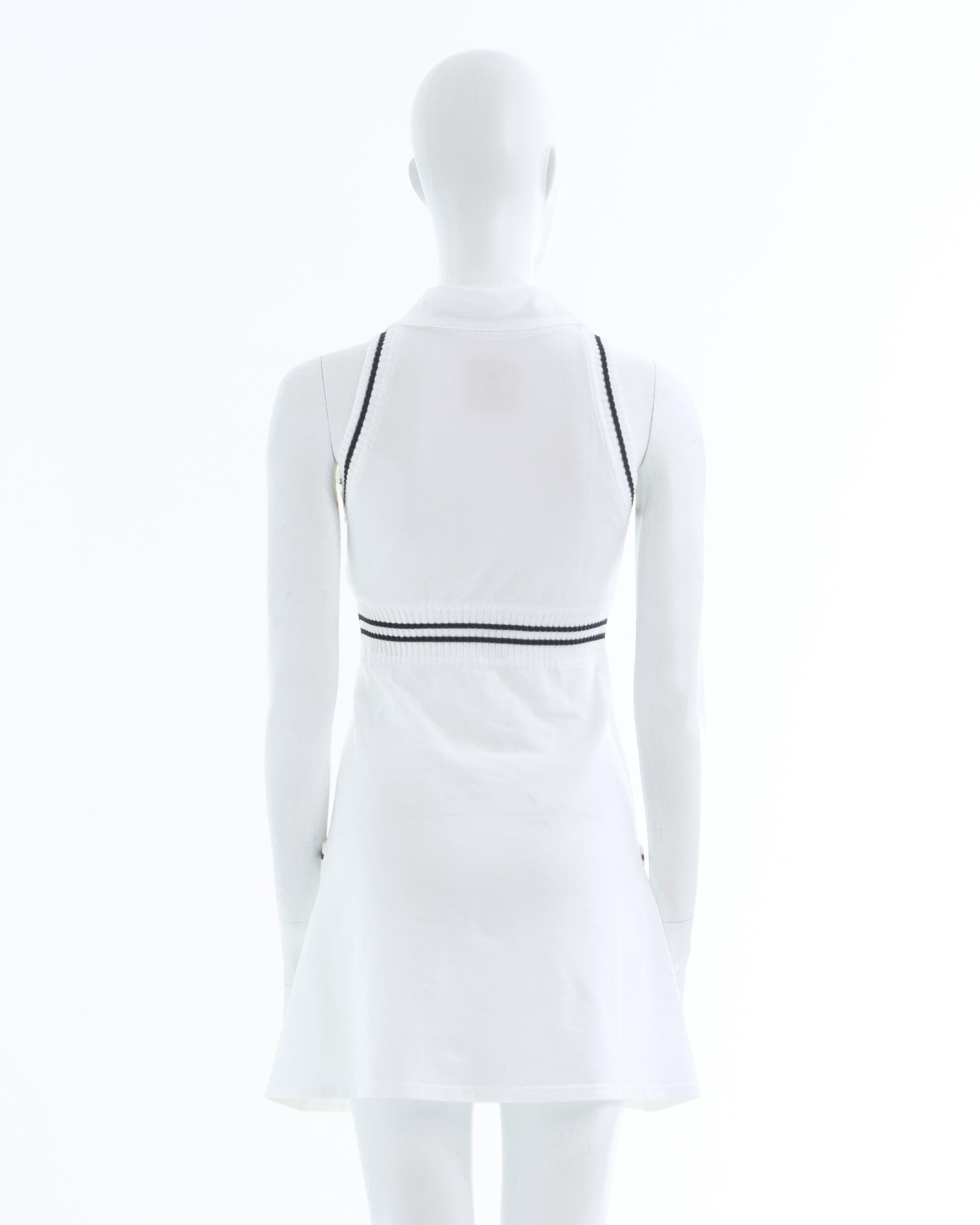 Women's Chanel by Karl Lagerfeld F/W 2003 White cotton sleeveless tennis mini dress For Sale