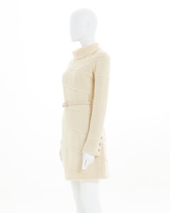 Chanel by Karl Lagerfeld F/W 2008 White tweed turtleneck dress