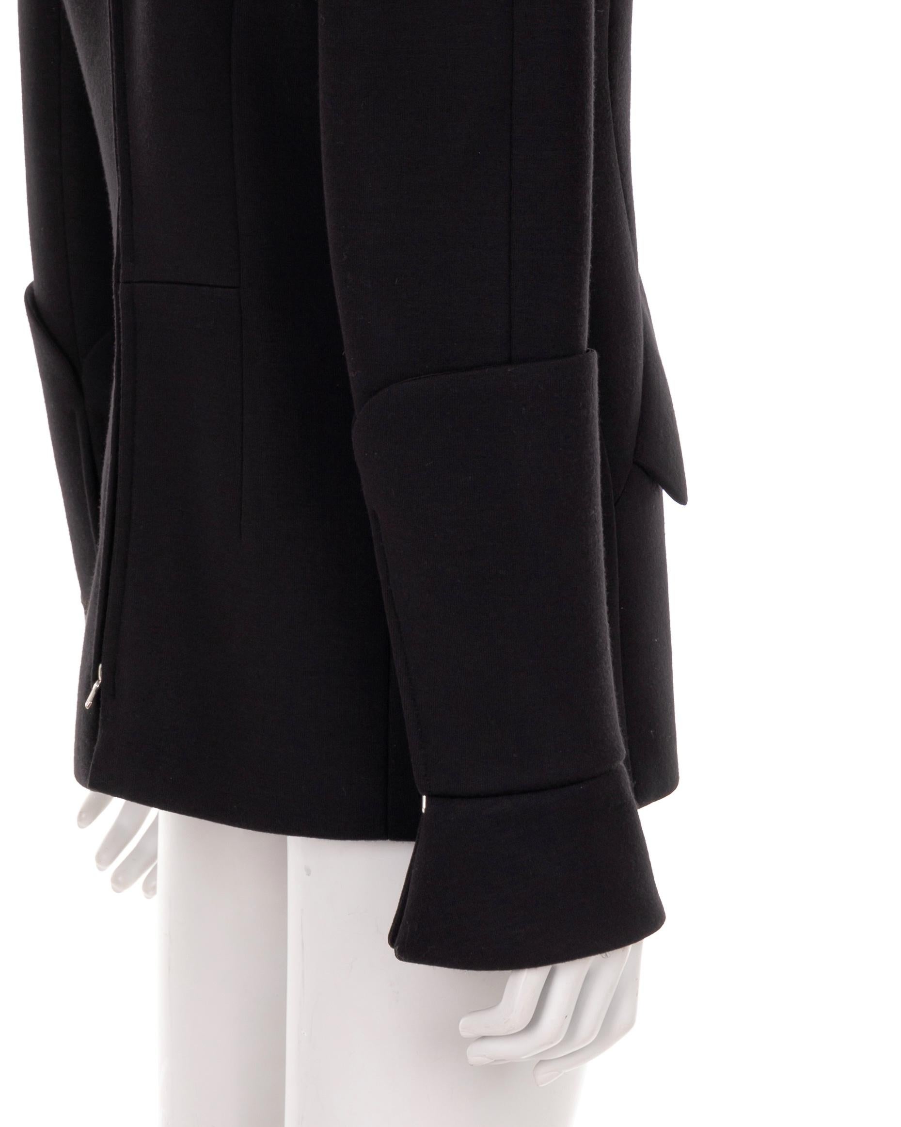 Chanel by Karl Lagerfeld F/W 2009 black wool/nylon paneled jacket In Excellent Condition For Sale In Rome, IT
