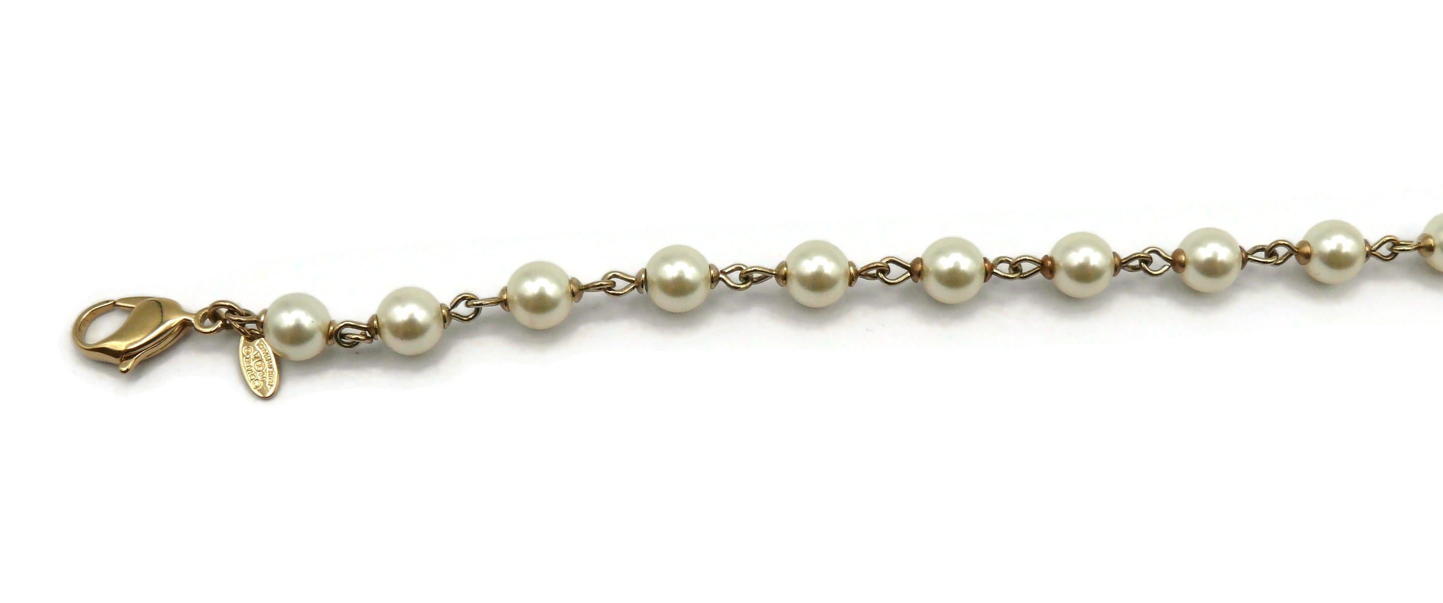 CHANEL by KARL LAGERFELD Faux Pearl CC Logo Necklace, 2008 For Sale 1