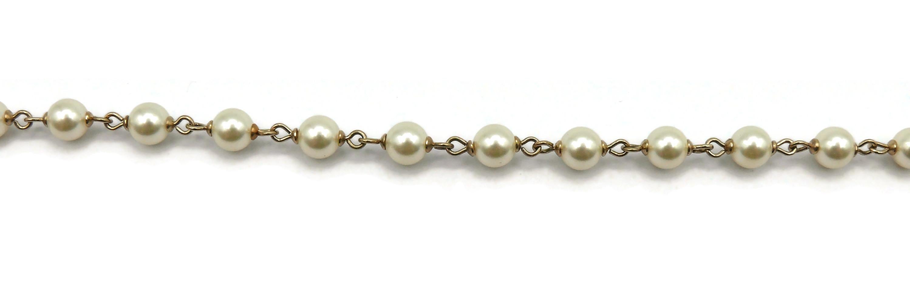 CHANEL by KARL LAGERFELD Faux Pearl CC Logo Necklace, 2008 For Sale 4