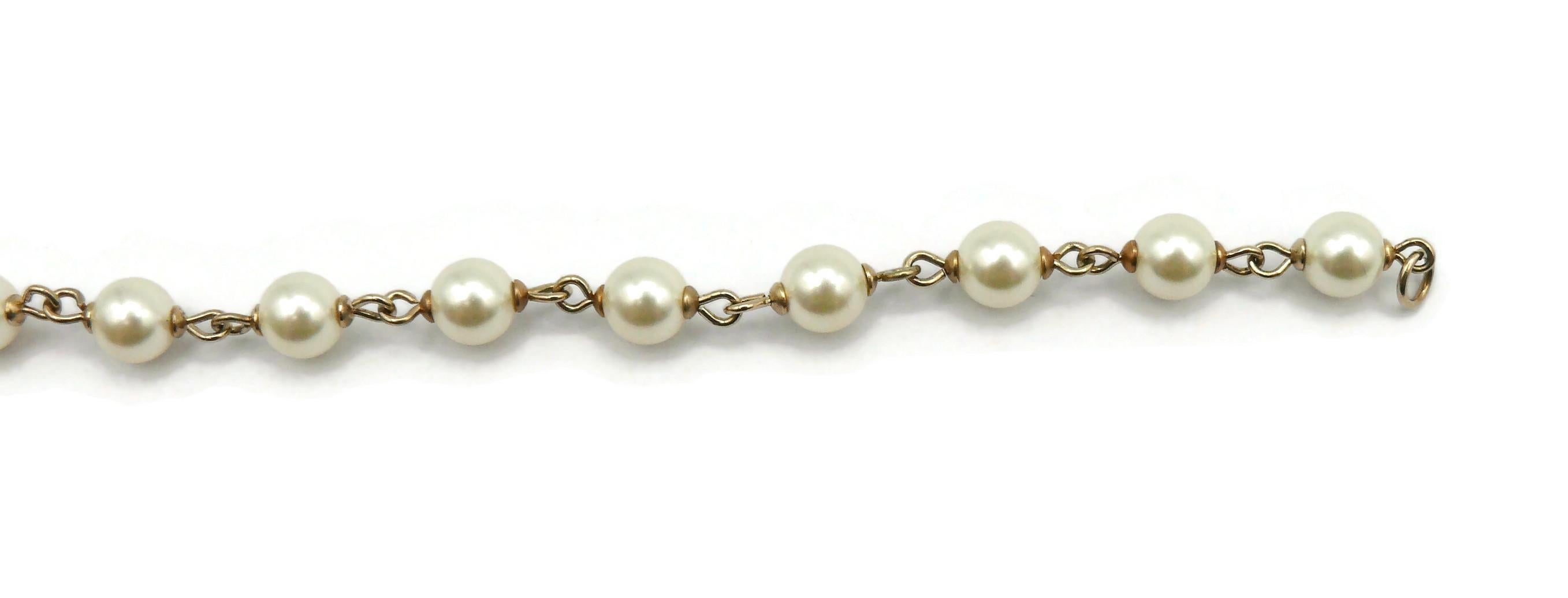 CHANEL by KARL LAGERFELD Faux Pearl CC Logo Necklace, 2008 For Sale 7