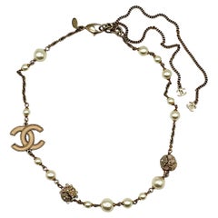 CHANEL by KARL LAGERFELD Faux Pearl CC Logo Necklace, 2011