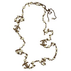 CHANEL by KARL LAGERFELD Faux Pearl CC Logo Necklace, 2012