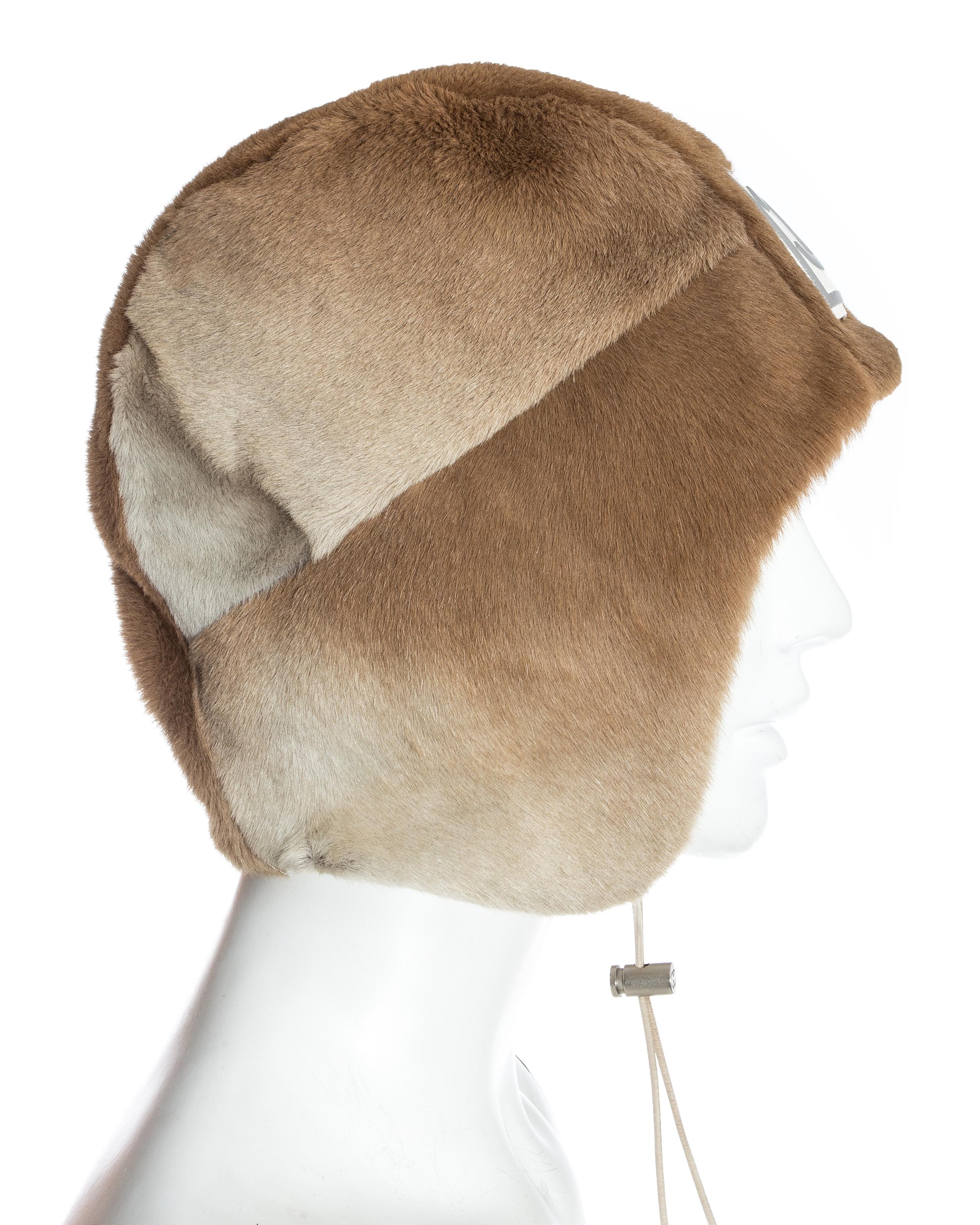 Women's or Men's Chanel by Karl Lagerfeld fawn fur trapper hat, fw 2001