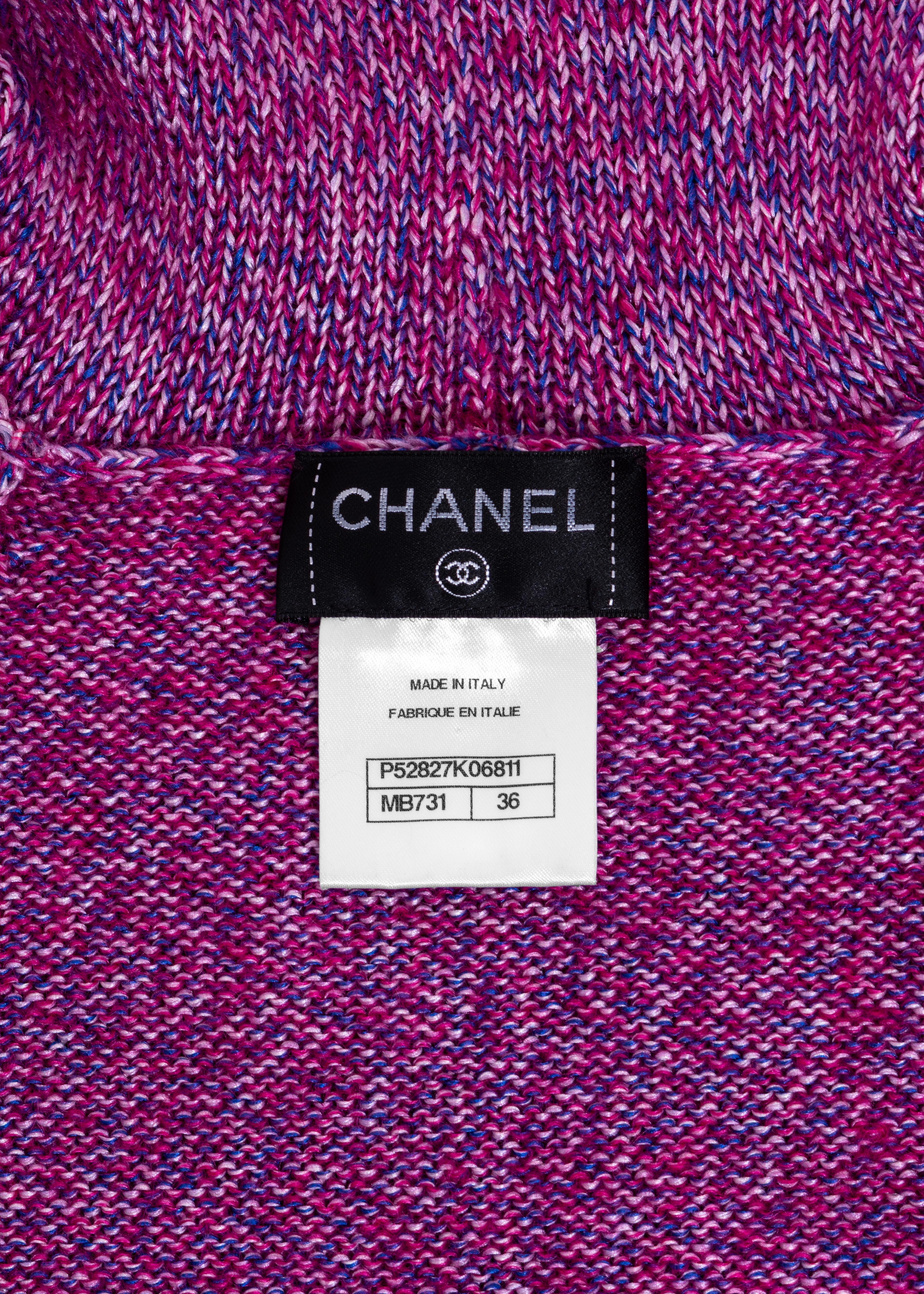 Chanel by Karl Lagerfeld fuchsia mohair silk turtle-neck sweater dress, fw 2015 For Sale 2