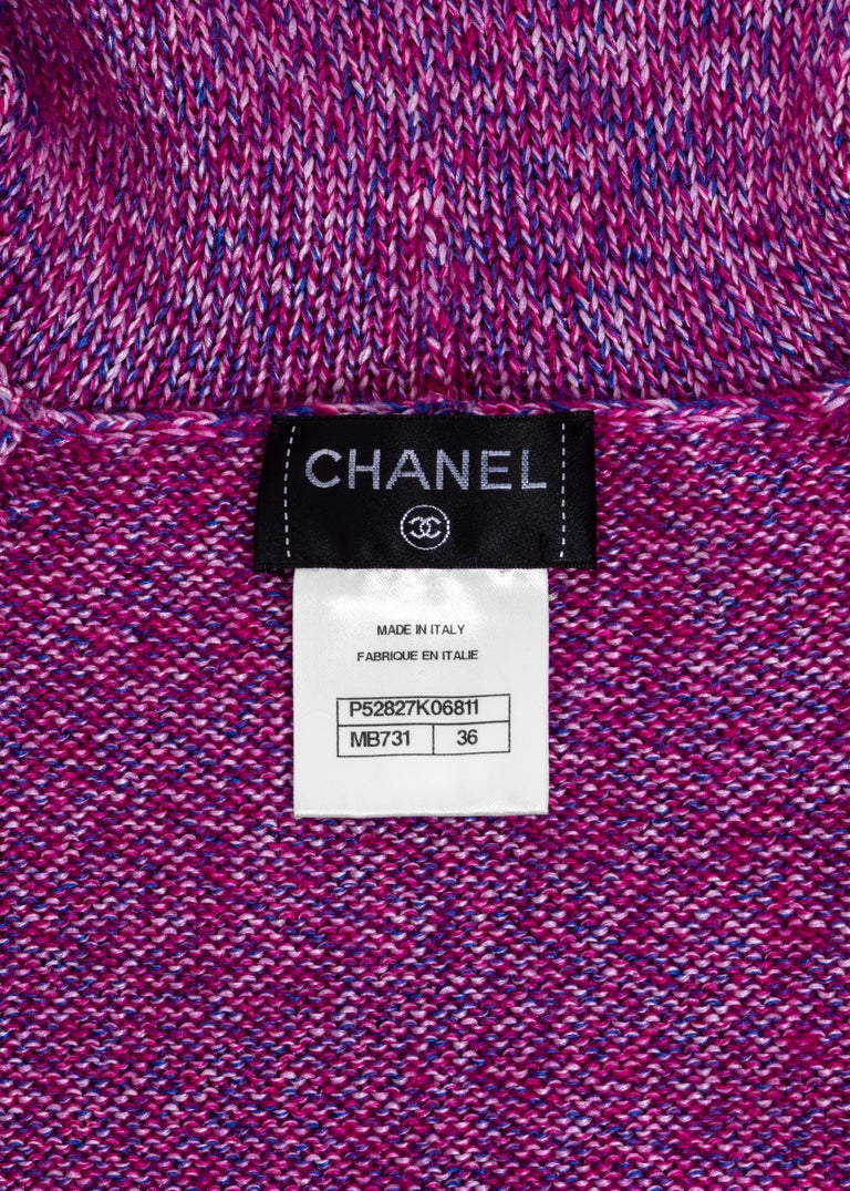 Chanel by Karl Lagerfeld fuchsia mohair silk turtle-neck sweater dress ...