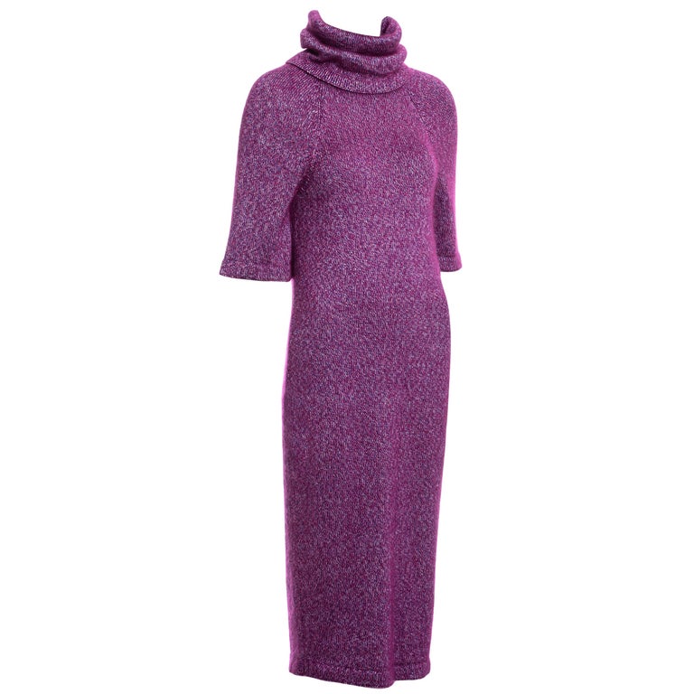 Pull Col Roulé Robe Pull Fushia Sweater Dress Robe Pull Rose