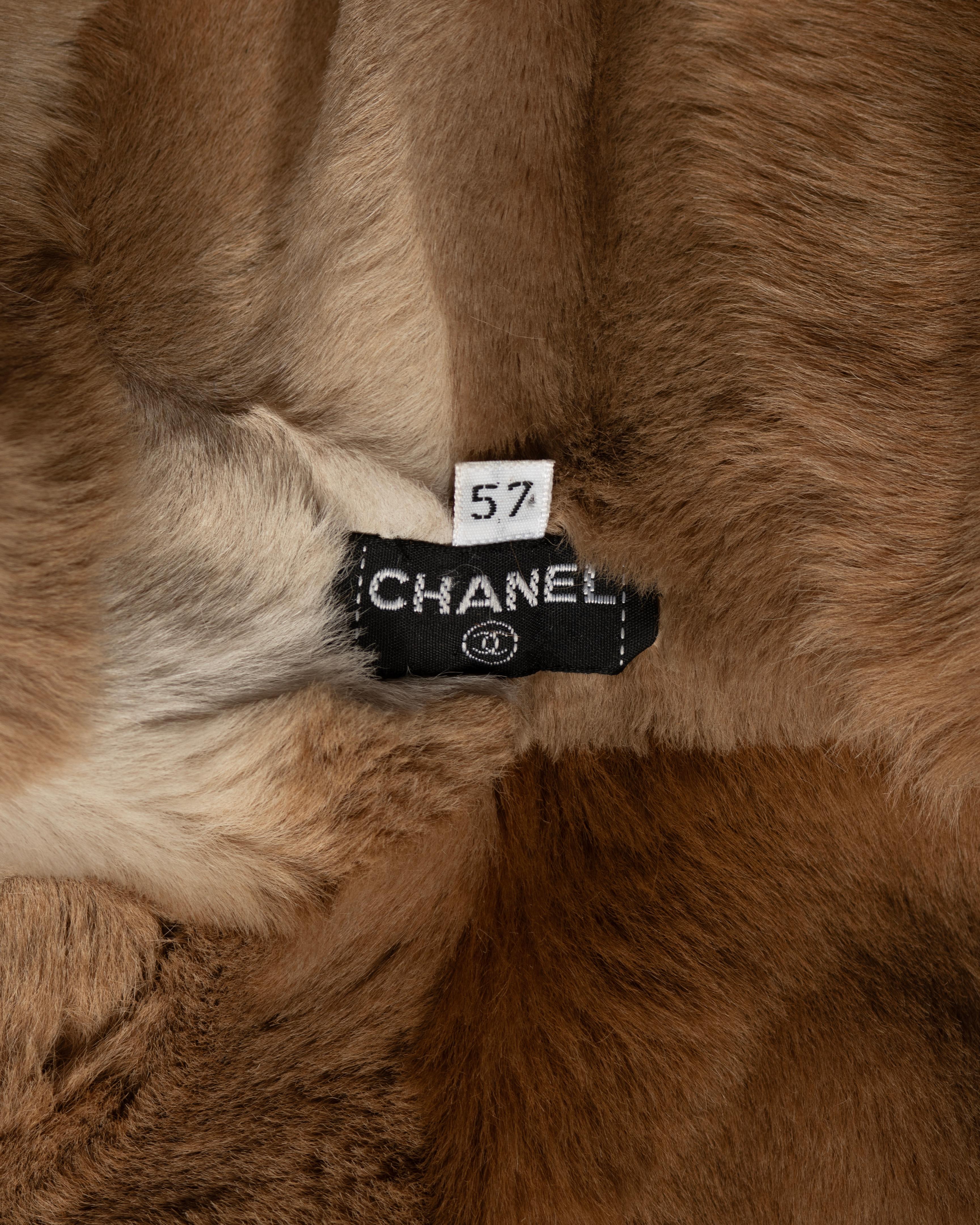 Chanel by Karl Lagerfeld Fur-Lined Lambskin Leather Hat with Neck Flap, fw 2001 9