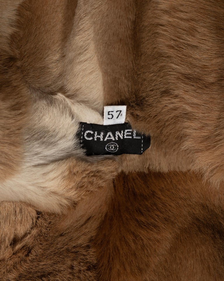 Chanel fur lined lambskin leather hat size M (57) Chanel fur hat - Gem main image 3