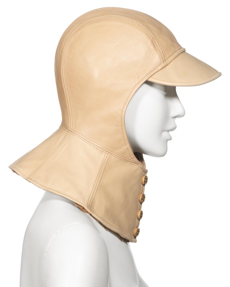 Chanel fur lined lambskin leather hat size M (57) Chanel fur hat - Gem main image 4
