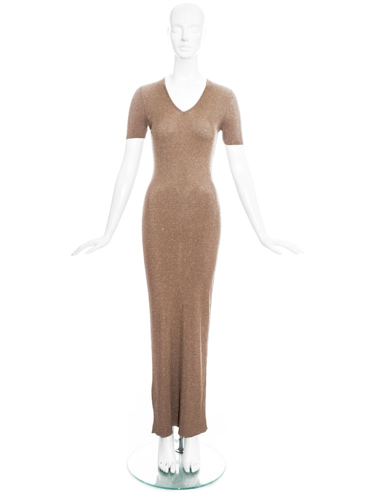 Chanel by Karl Lagerfeld Gold Lurex T-Shirt Dress, FW 1996