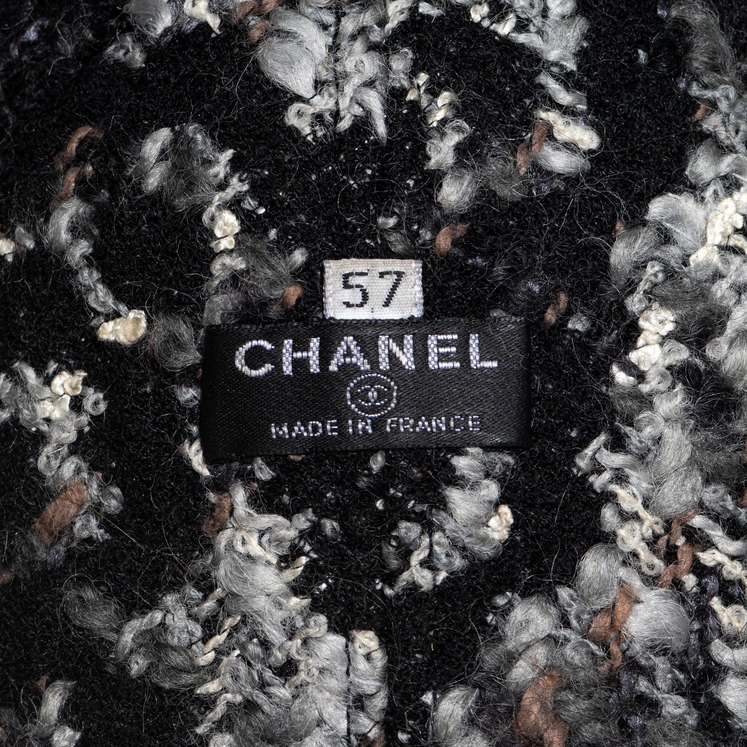 Chanel by Karl Lagerfeld grey wool tweed bucket hat, fw 2005 1