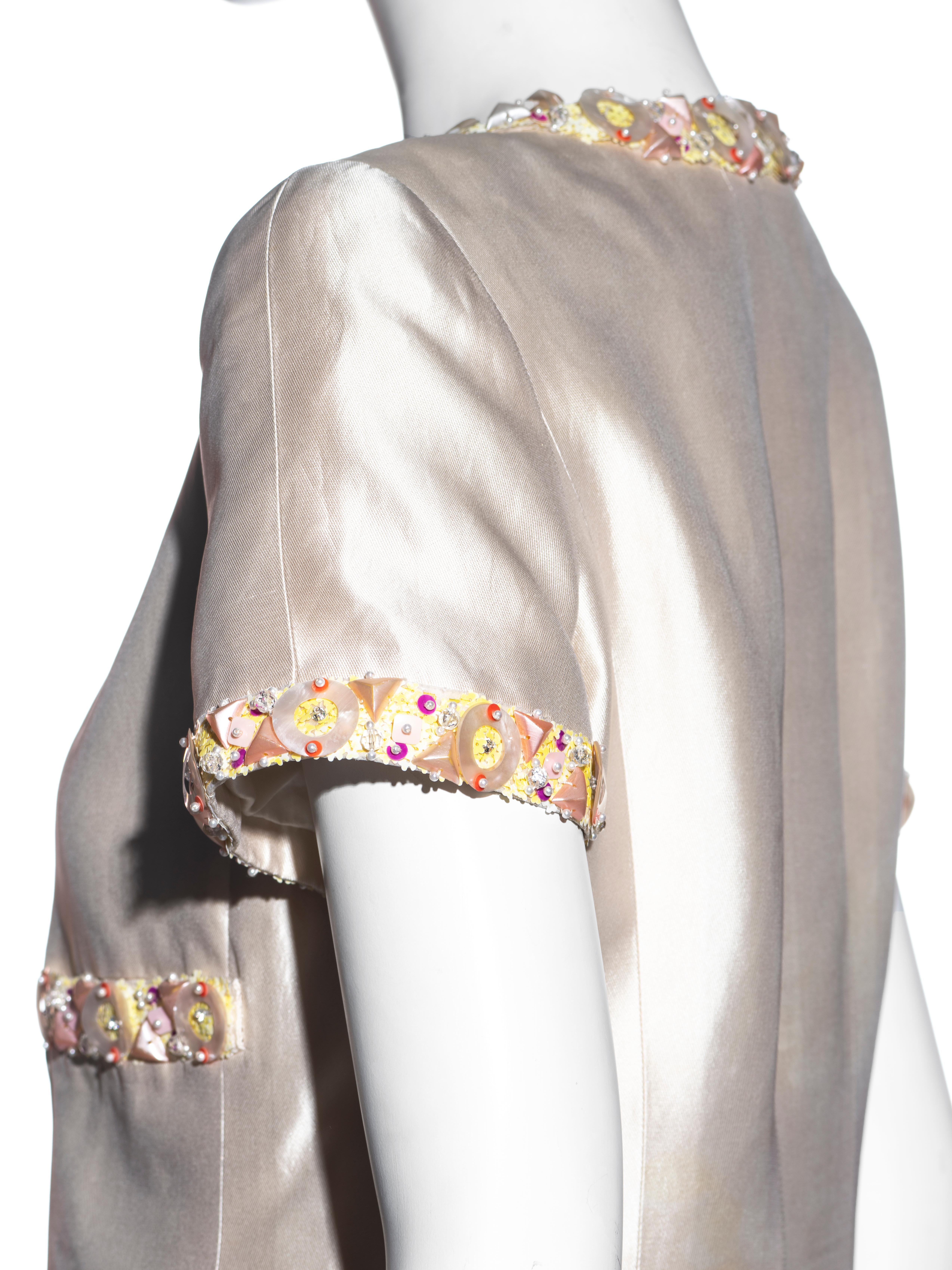 Costume pantalon de soirée en soie ivoire embelli Chanel par Karl Lagerfeld, PÉ 1996 en vente 5