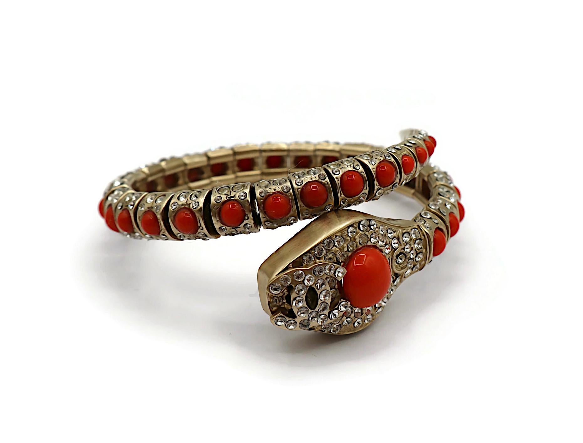 CHANEL by KARL LAGERFELD Jewelled Snake Bracelet, Resort Collection 2008 In Good Condition For Sale In Nice, FR