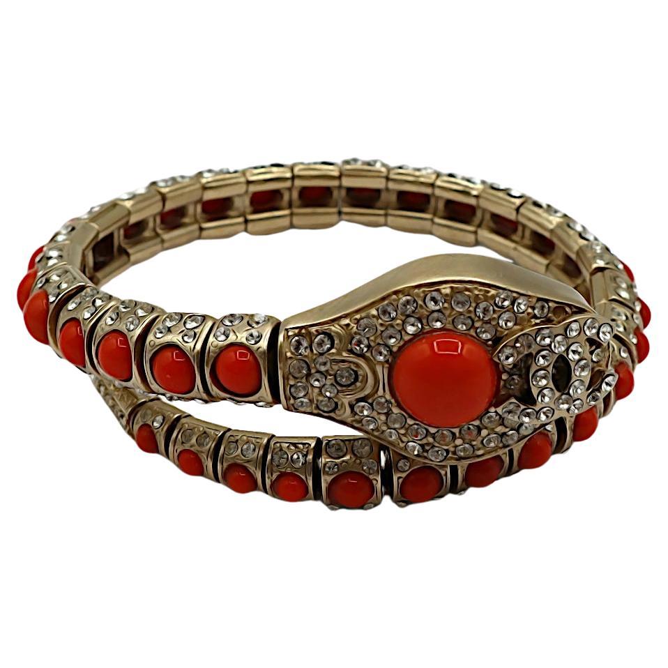 CHANEL by KARL LAGERFELD Jewelled Snake Bracelet, Resort Collection 2008 For Sale