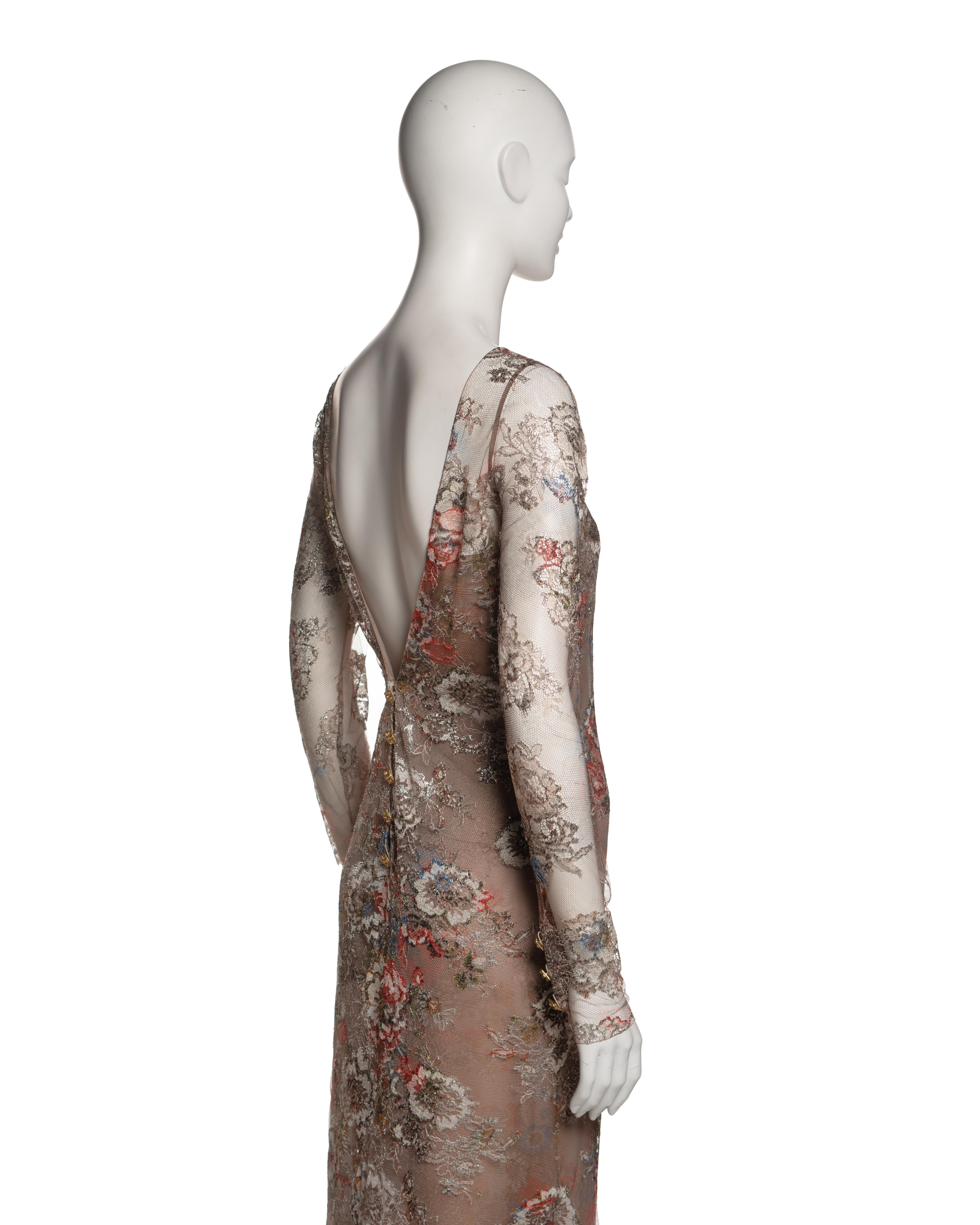Chanel by Karl Lagerfeld Metallic Floral Lace Evening Dress, Métiers d’Art 2011 For Sale 6