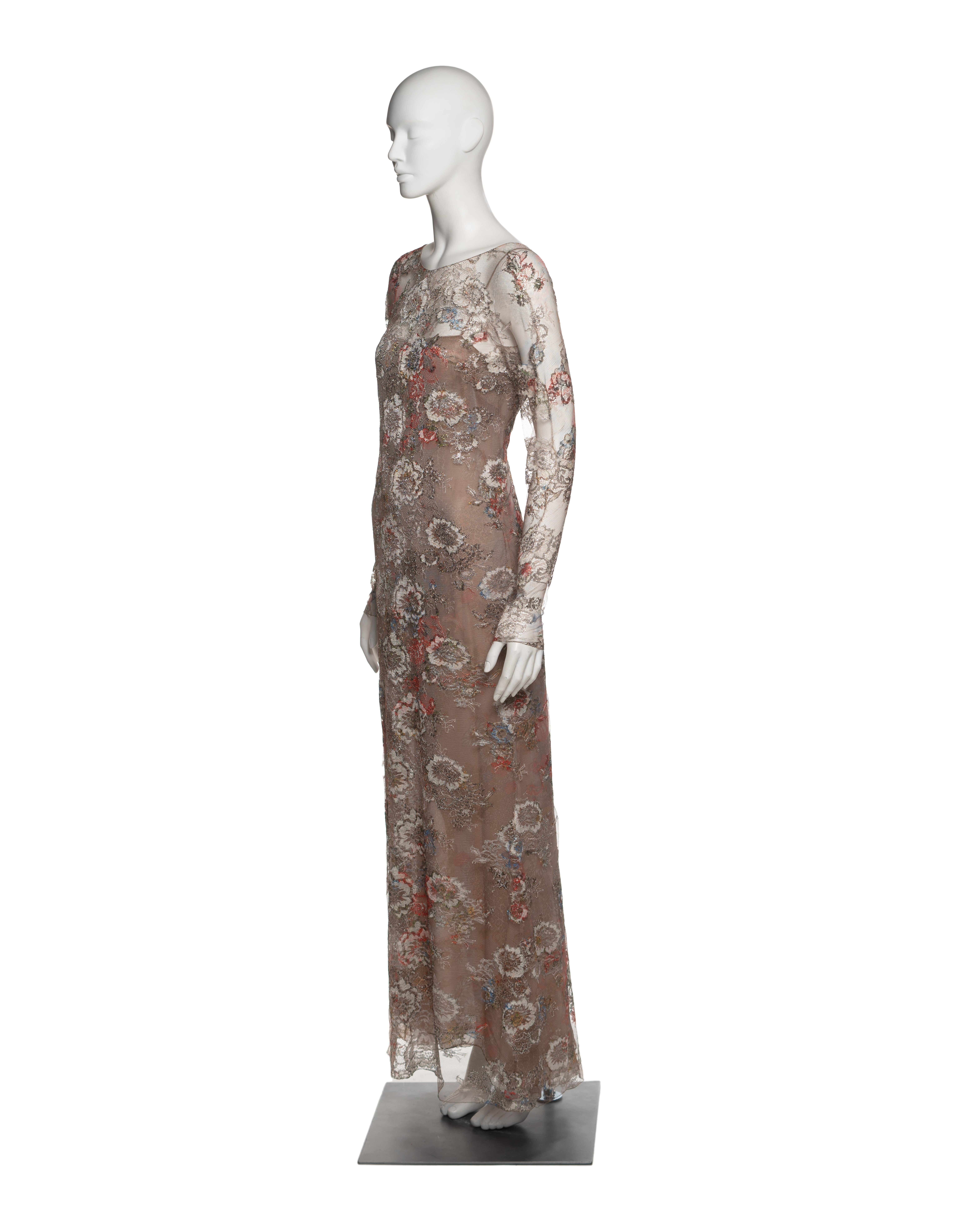 Chanel by Karl Lagerfeld Metallic Floral Lace Evening Dress, Métiers d’Art 2011 For Sale 9