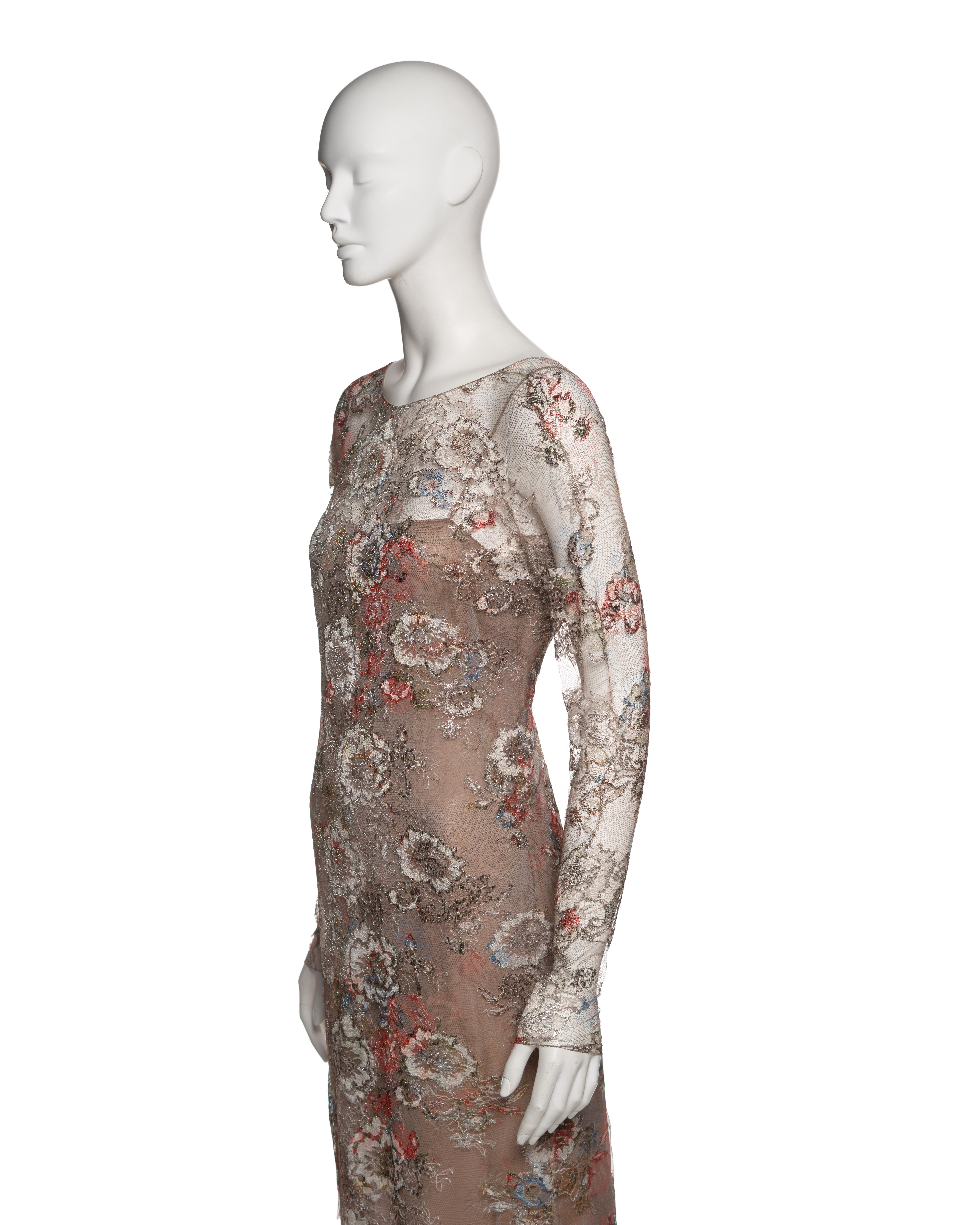 Chanel by Karl Lagerfeld Metallic Floral Lace Evening Dress, Métiers d’Art 2011 For Sale 10