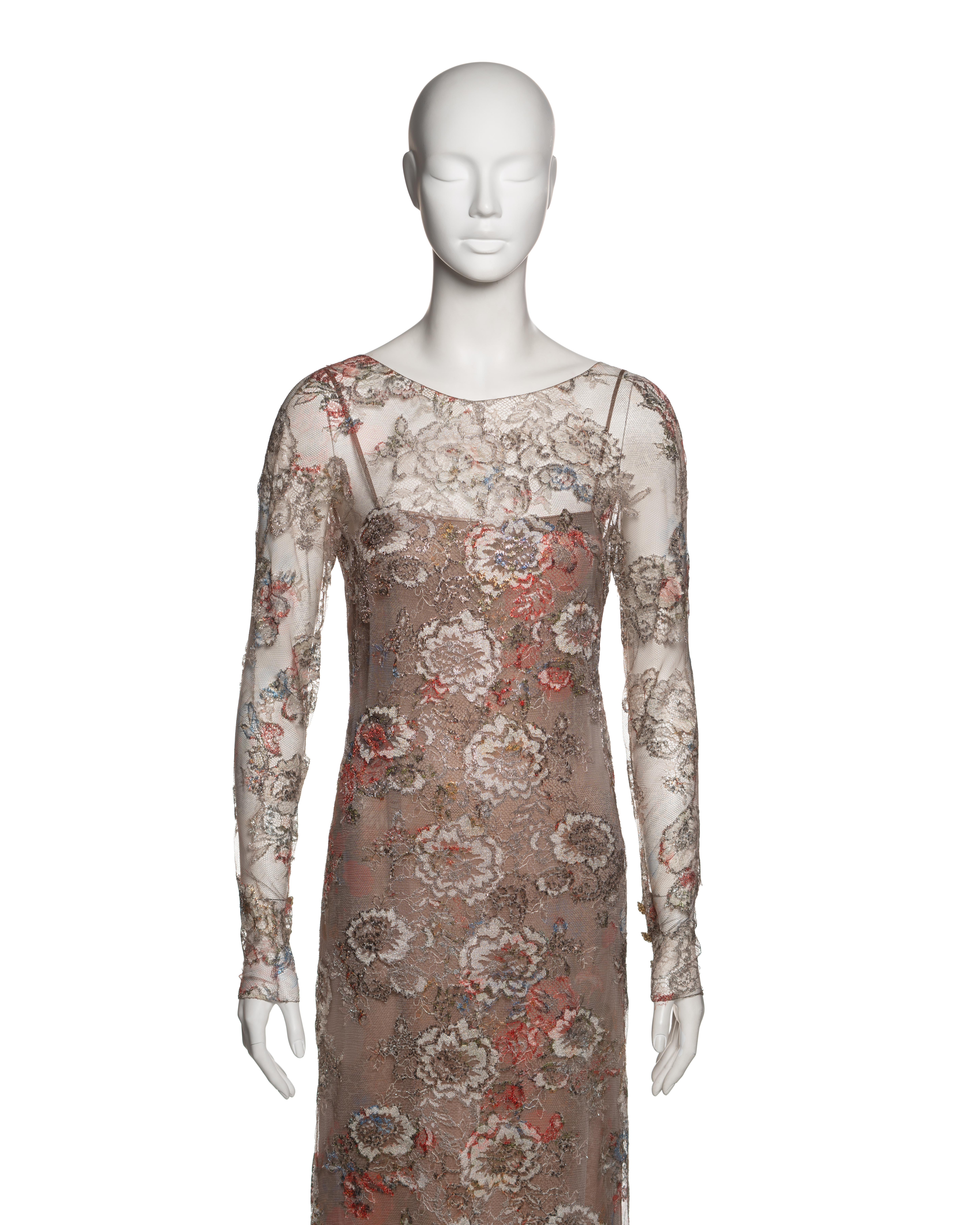 Chanel by Karl Lagerfeld Metallic Floral Lace Evening Dress, Métiers d’Art 2011 In Excellent Condition For Sale In London, GB