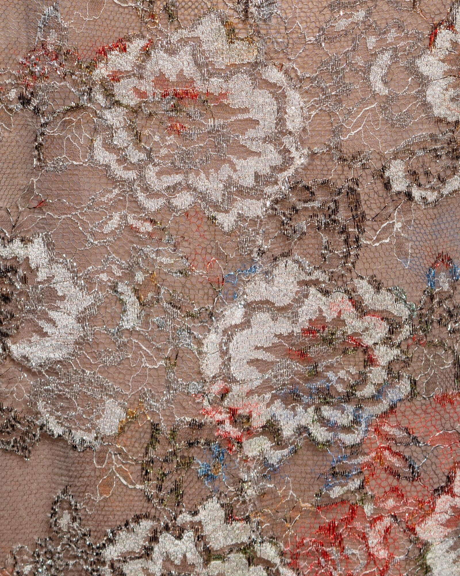 Chanel by Karl Lagerfeld Metallic Floral Lace Evening Dress, Métiers d’Art 2011 For Sale 1