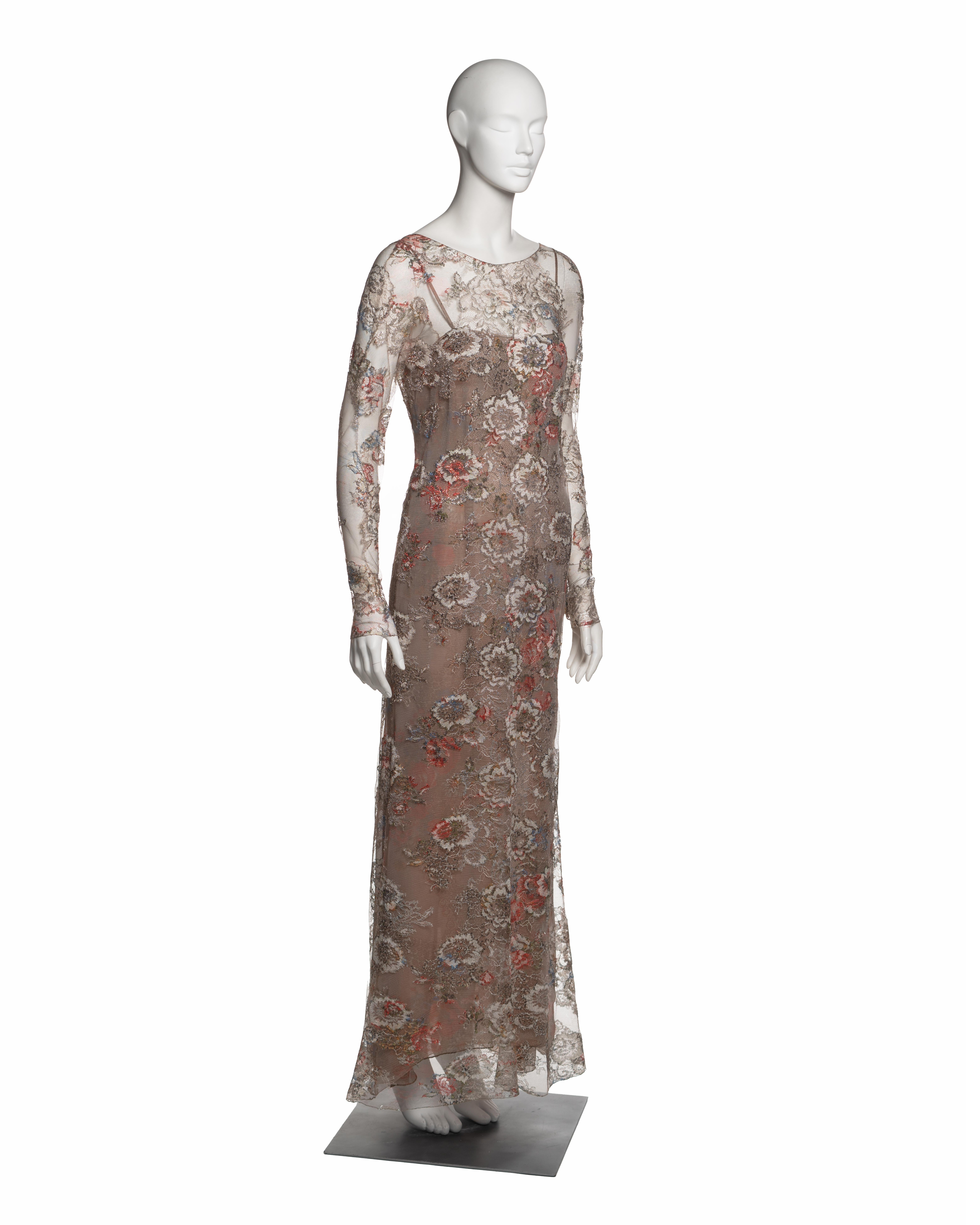 Chanel by Karl Lagerfeld Metallic Floral Lace Evening Dress, Métiers d’Art 2011 For Sale 3