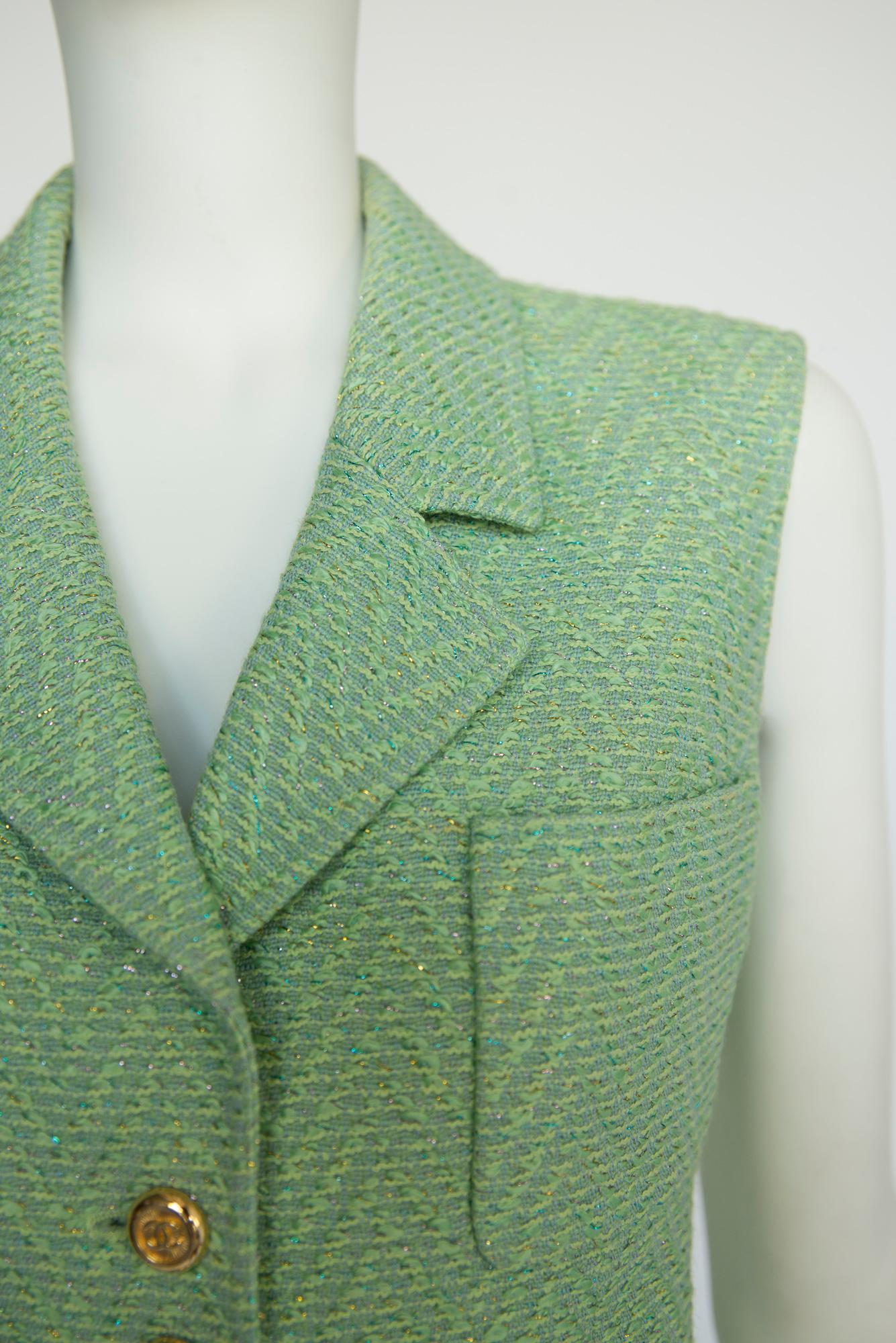 Women's or Men's Chanel By Karl Lagerfeld Iridescent Metallic Tweed 
