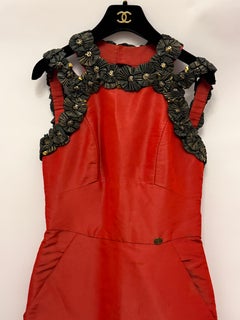Chanel by Karl Lagerfeld métiers d’art Paris Shanghai 2010 red silk dress