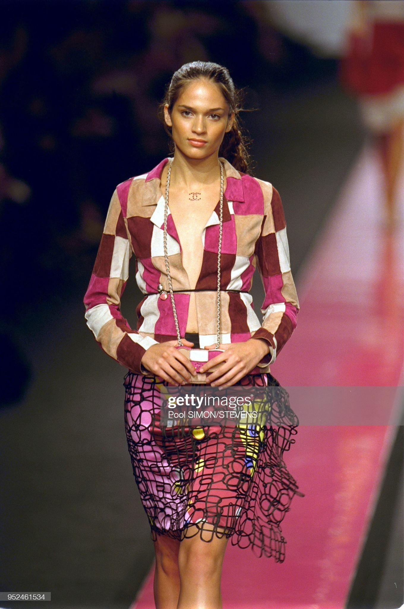 Black Chanel by Karl Lagerfeld multicoloured silk skirt with ribbon overlay, ss 2000