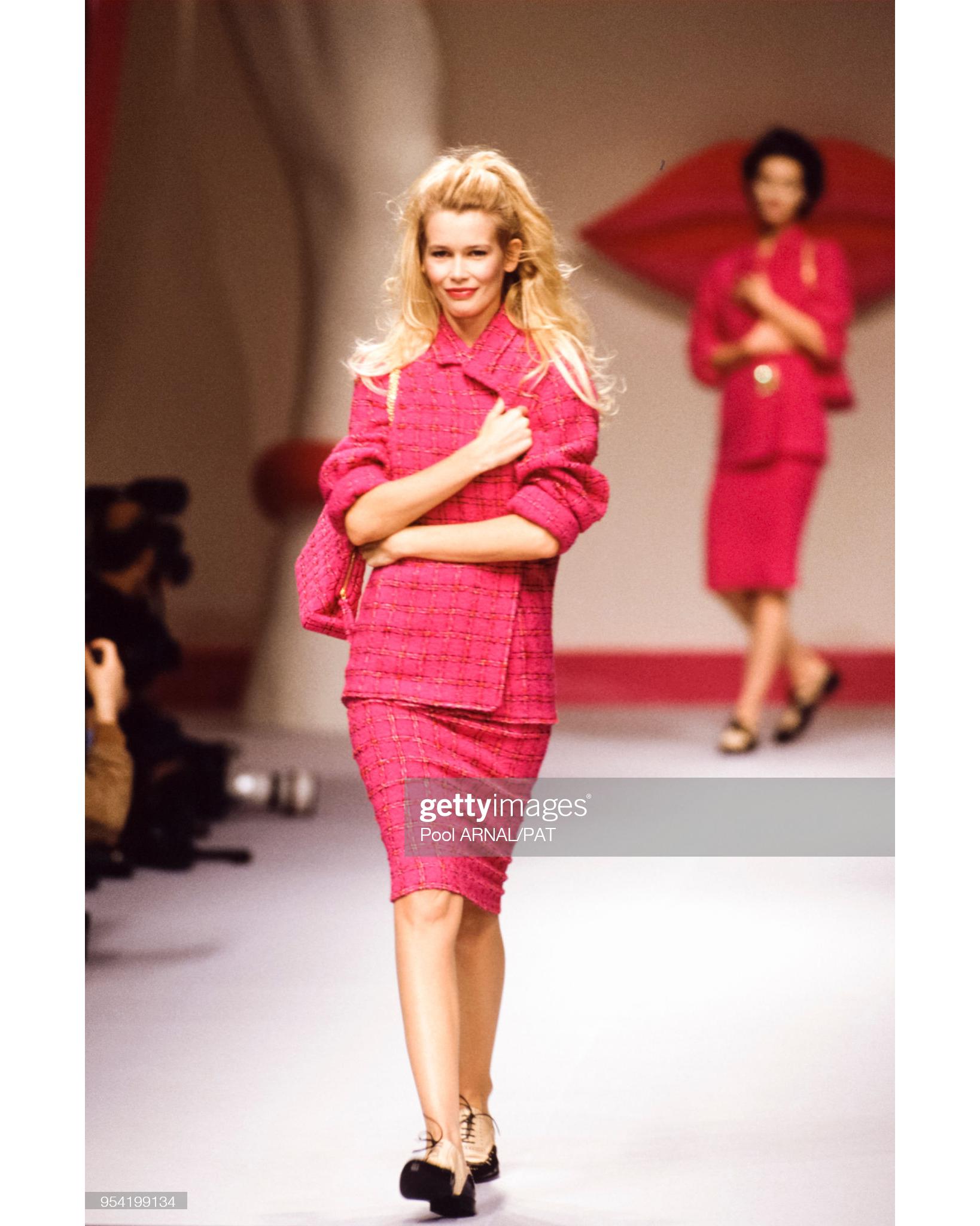 Red Chanel by Karl Lagerfeld orange bouclé wool dress and jacket set, fw 1995 For Sale