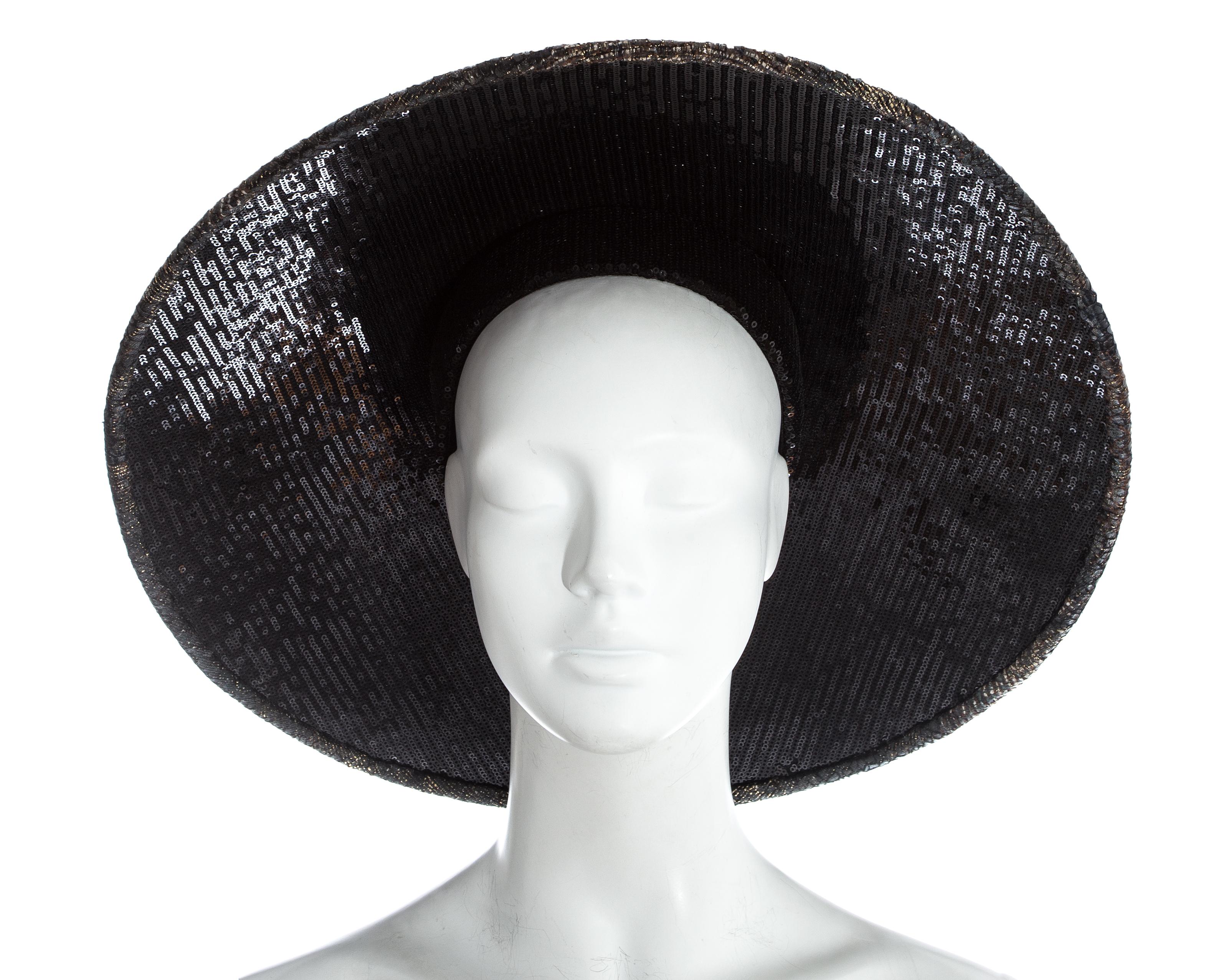 Chanel by Karl Lagerfeld, 'Paris-Shangai' bronze sequin conical hat, pf 2010 For Sale 2