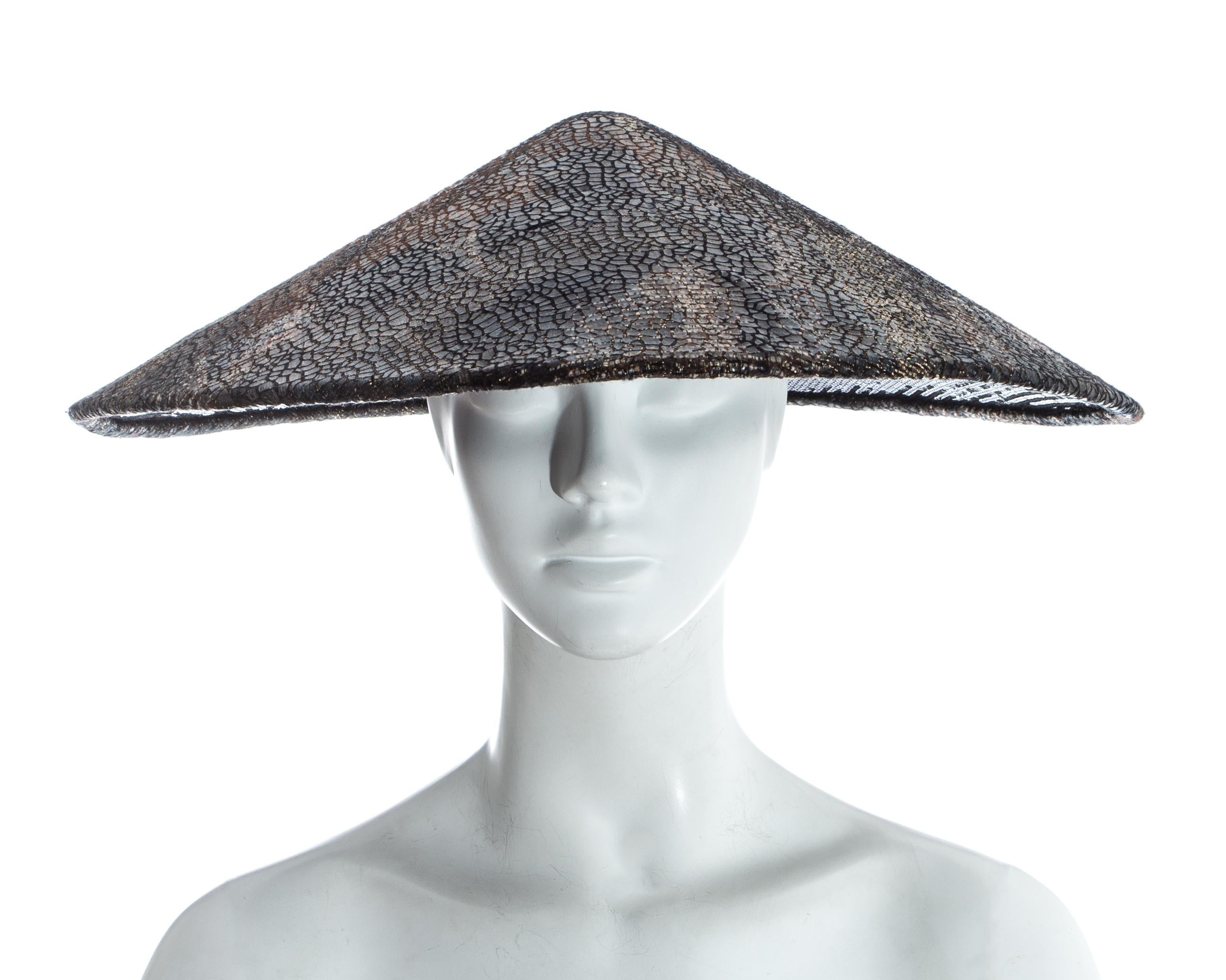 Chanel by Karl Lagerfeld, 'Paris-Shangai' bronze sequin conical hat, pf 2010 For Sale