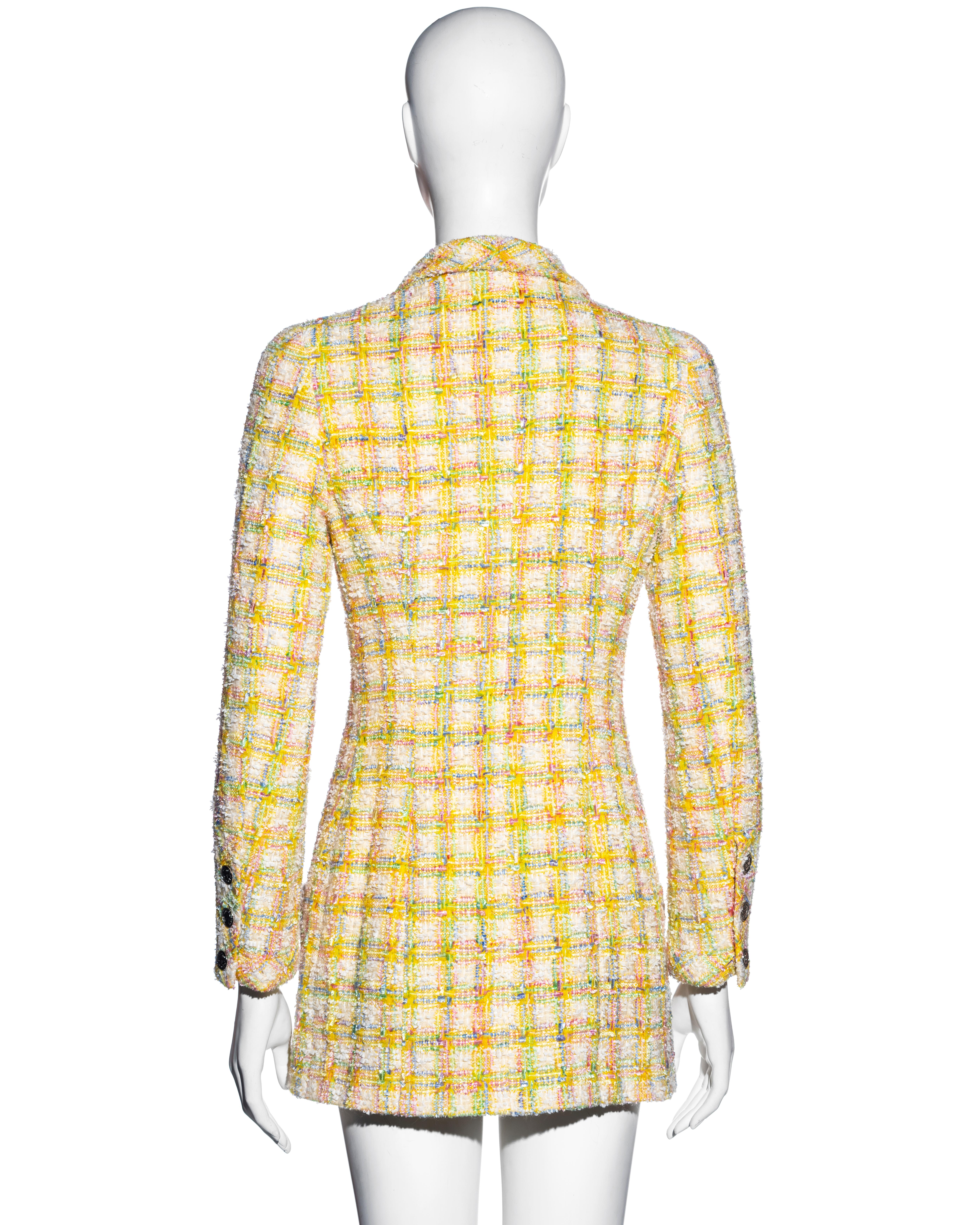 Chanel by Karl Lagerfeld mini vestido chaqueta de tweed pastel, ss 1996 6