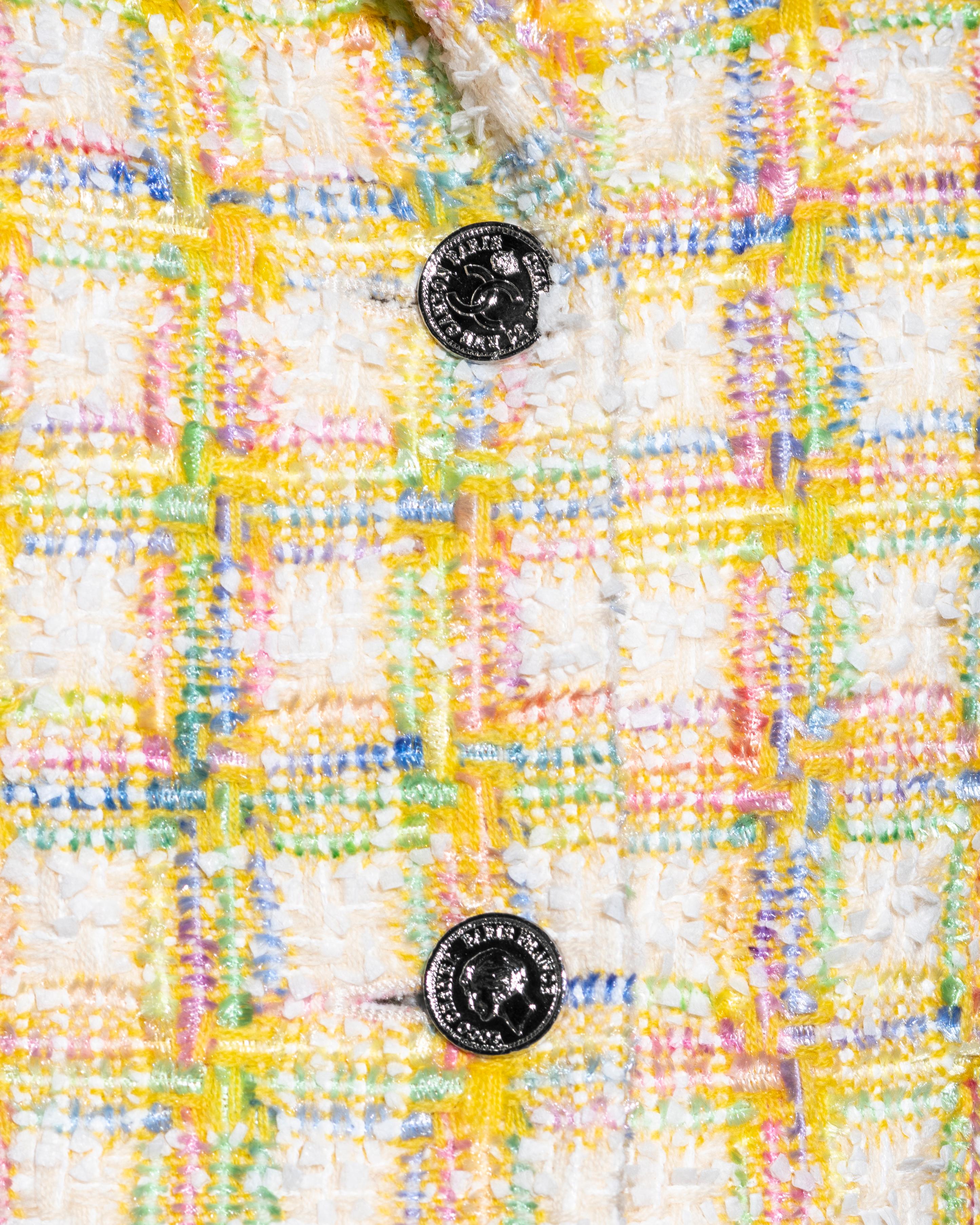 Chanel by Karl Lagerfeld mini vestido chaqueta de tweed pastel, ss 1996 1