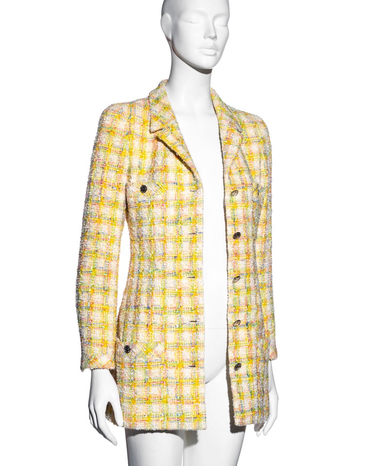 Vintage Chanel Yellow Plaid Tweed Mini Dress – Consignment Brooklyn