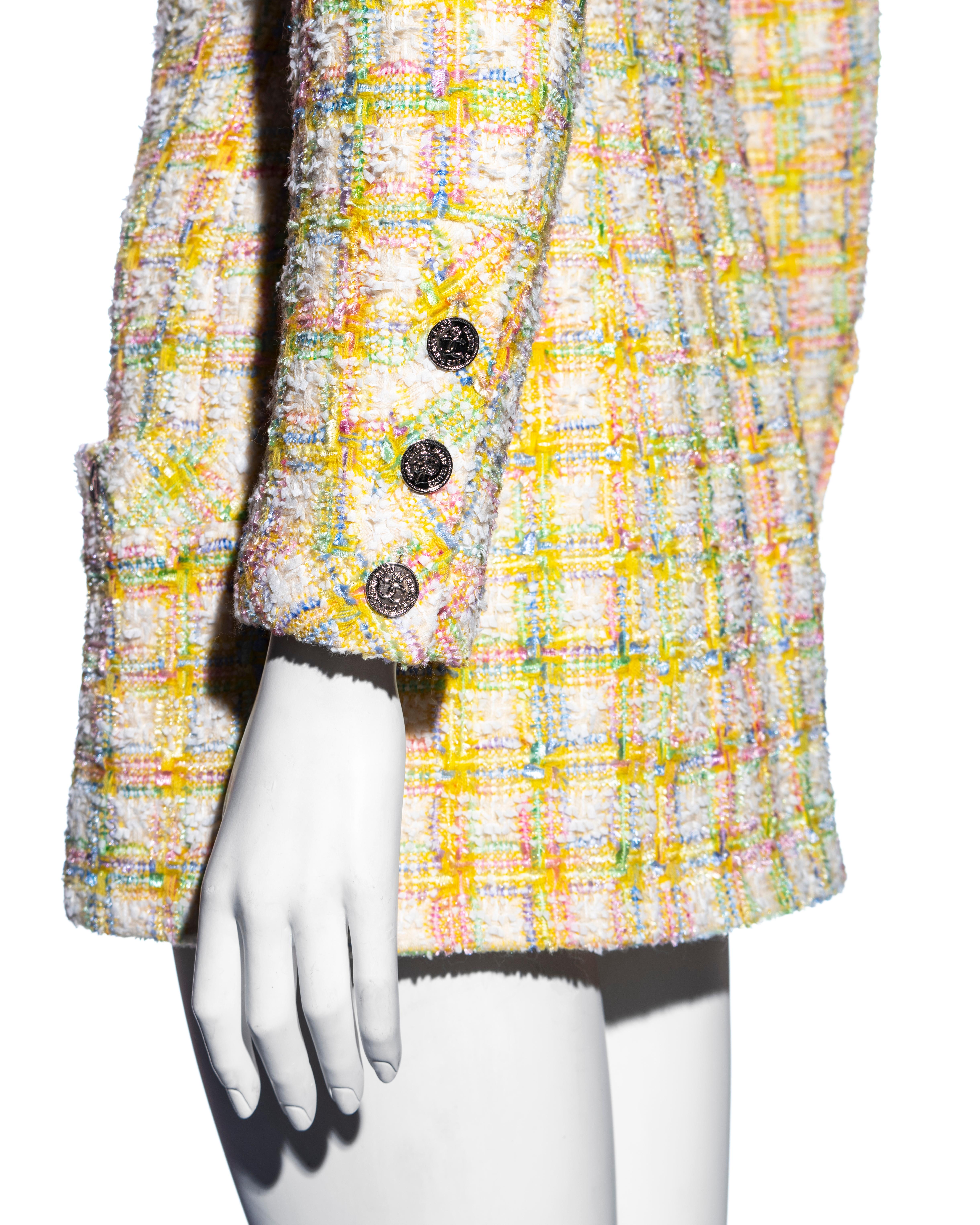 Chanel by Karl Lagerfeld mini vestido chaqueta de tweed pastel, ss 1996 4